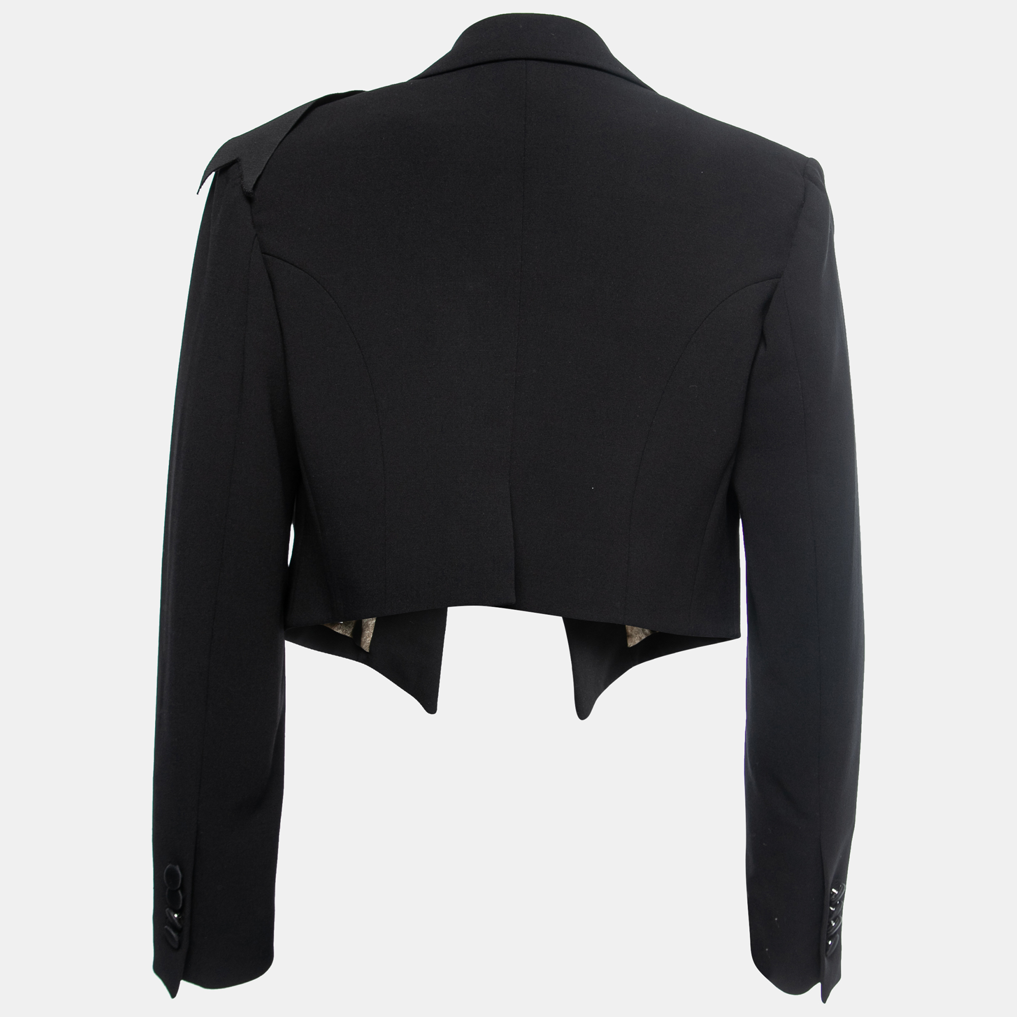 

Dolce & Gabbana Black Crepe Bow Detail Cropped Blazer