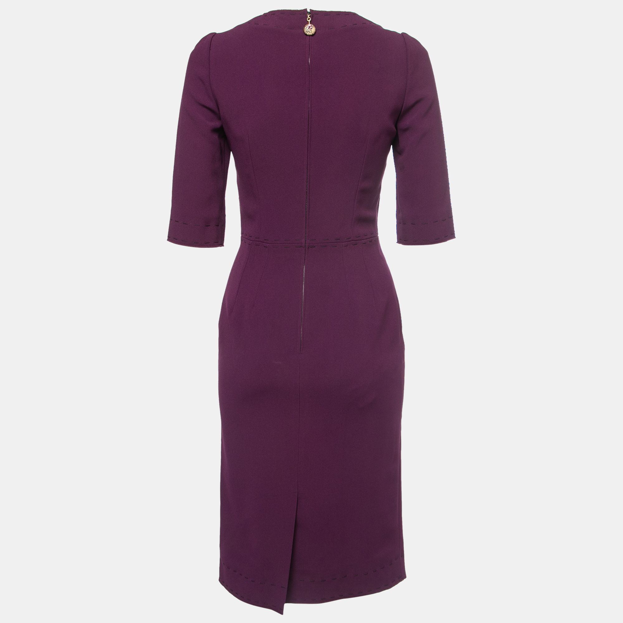 

Dolce & Gabbana Purple Crepe Midi Sheath Dress