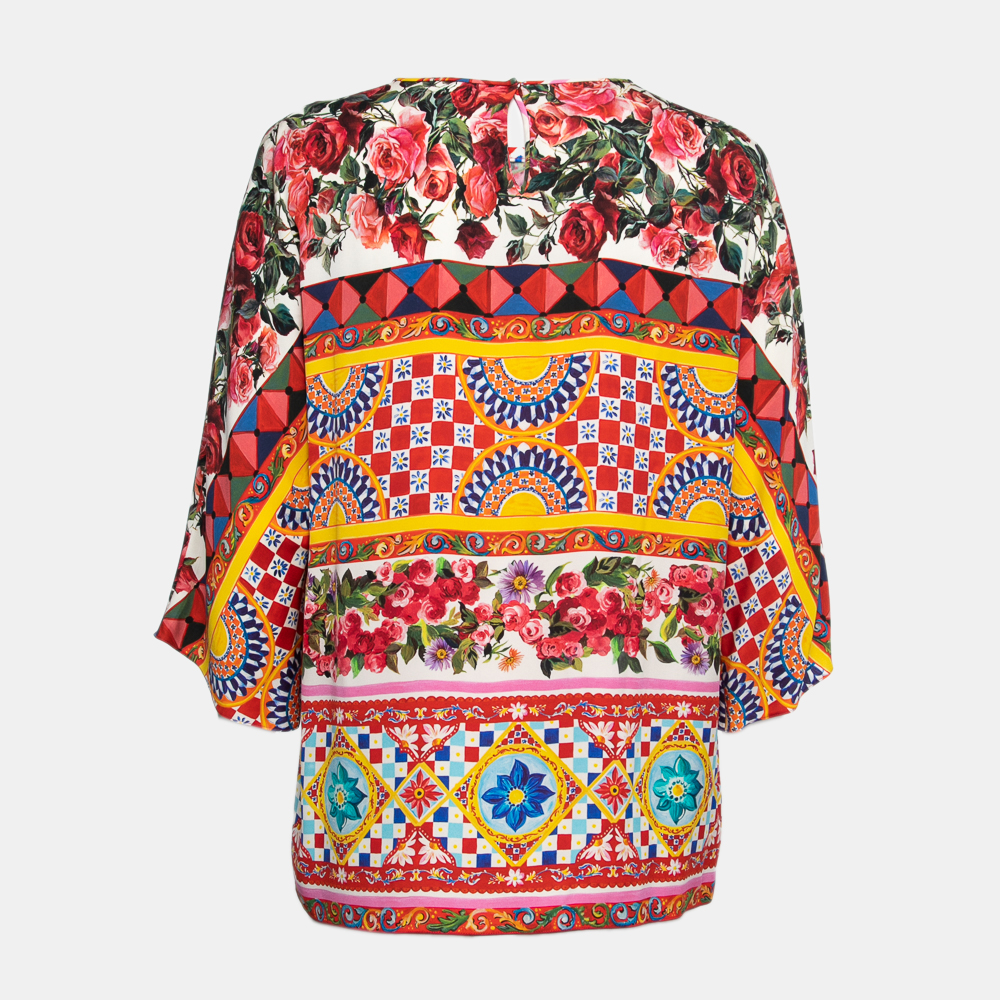 

Dolce & Gabbana Multicolor Mambo Printed Silk Blouse