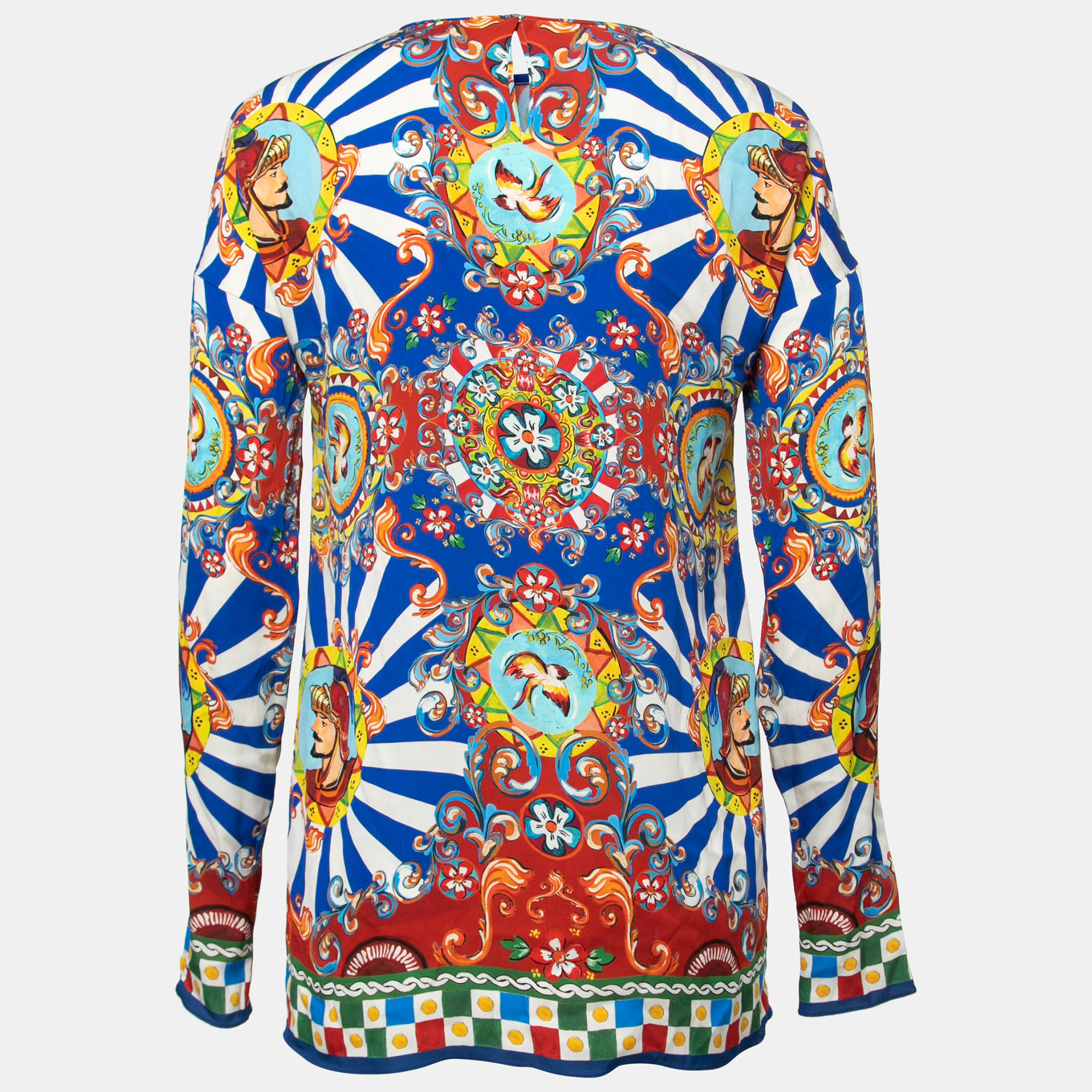 

Dolce & Gabbana Multicolor Capretto Printed Stretch Silk Top
