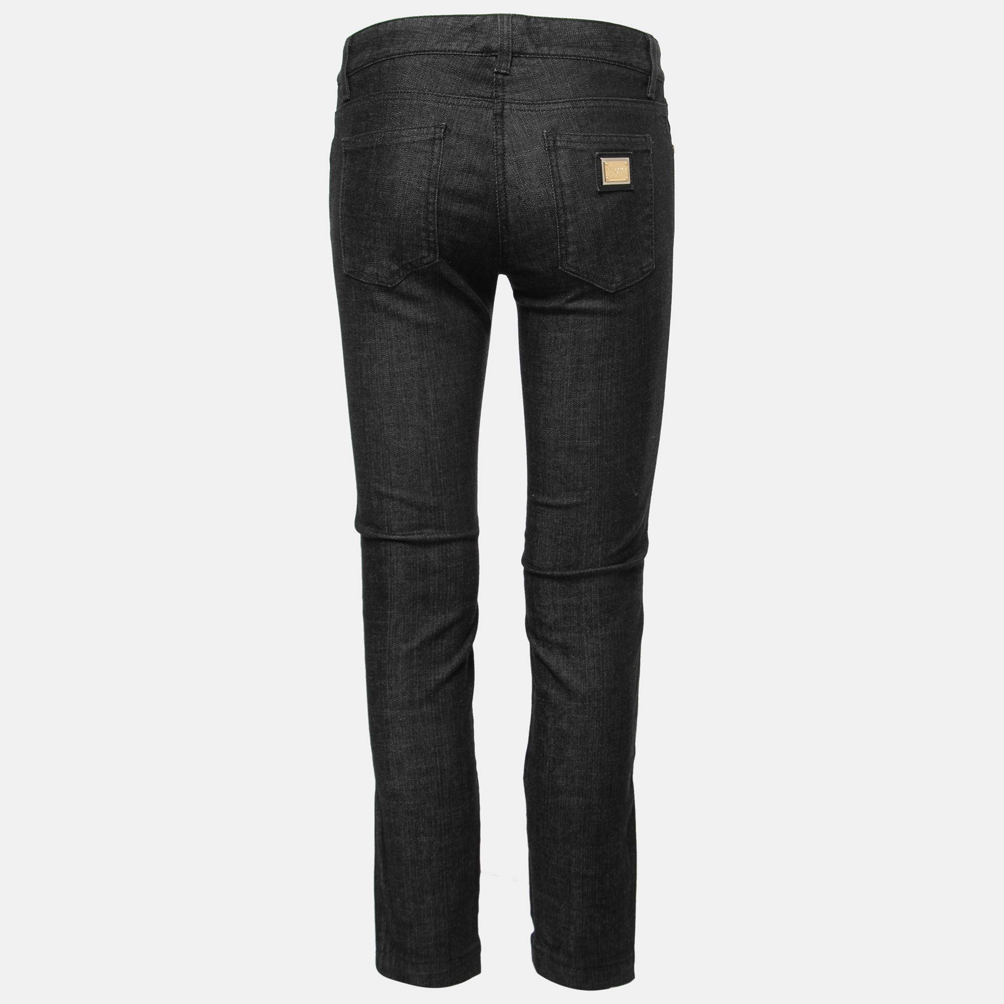 

Dolce & Gabbana Dark Grey Denim Zipped Hem Detail Jeans  Waist 28