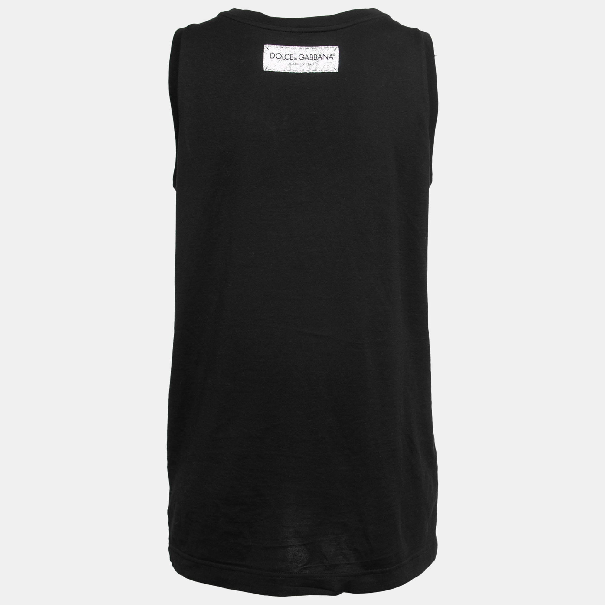 

Dolce & Gabbana Black Jersey Forever Print Tank Top