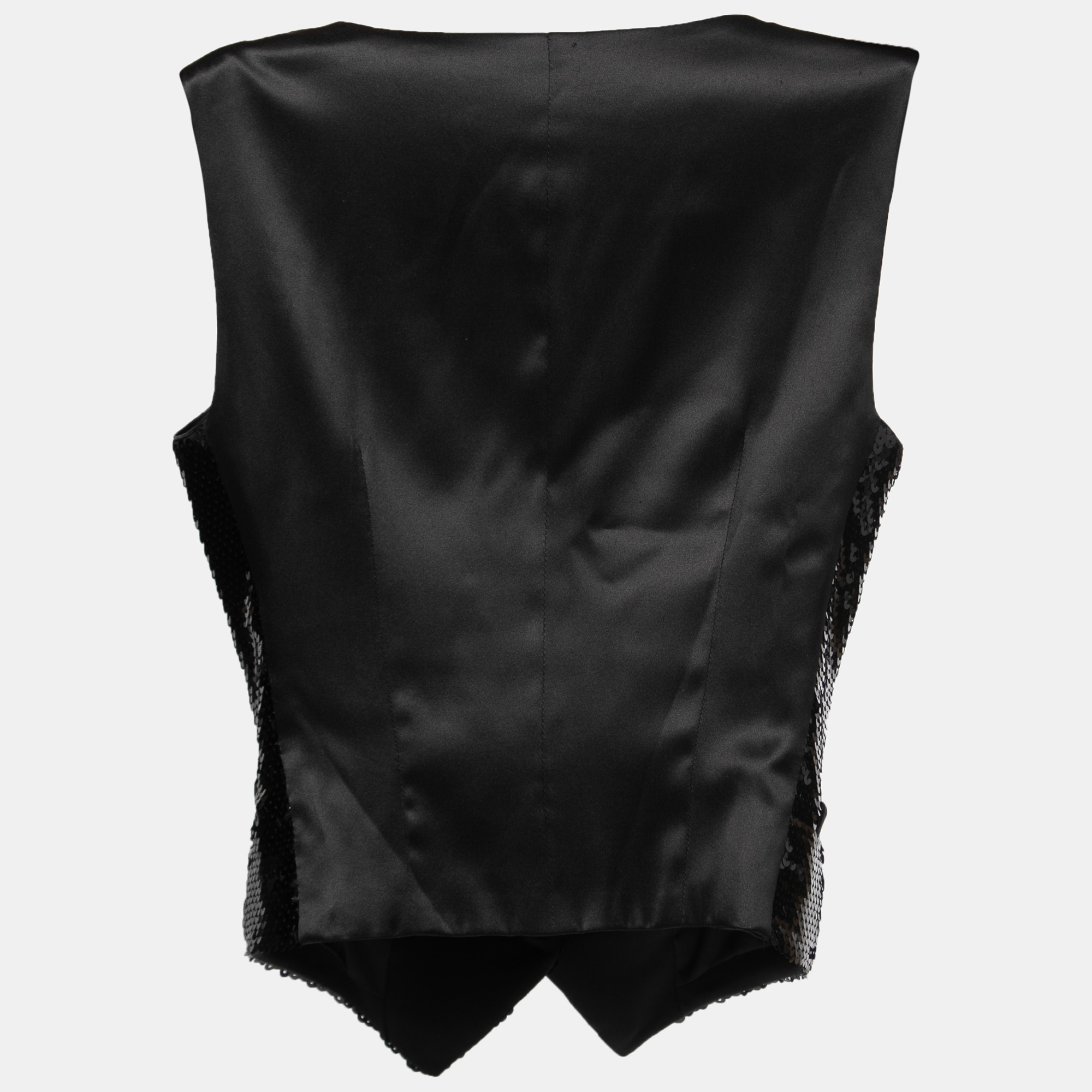 

Dolce & Gabbana Black Sequined Satin Vest