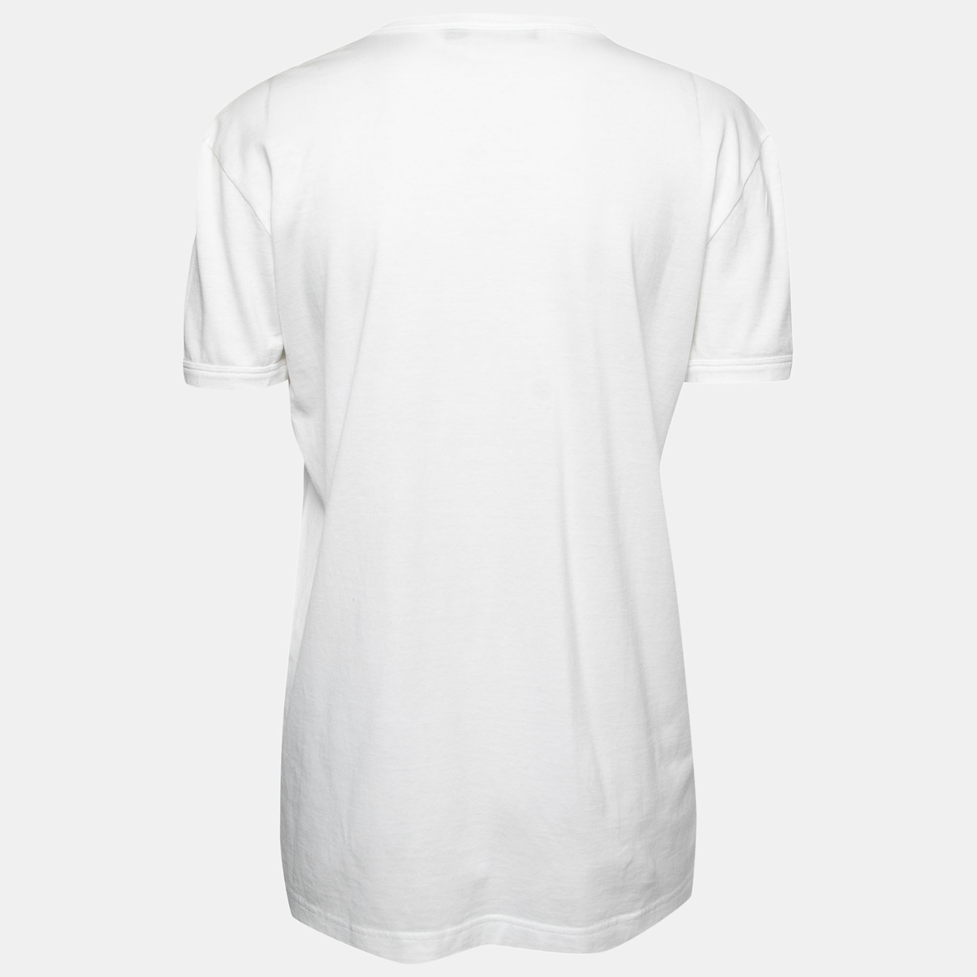 

Dolce & Gabbana White Cotton Logo Print T-Shirt