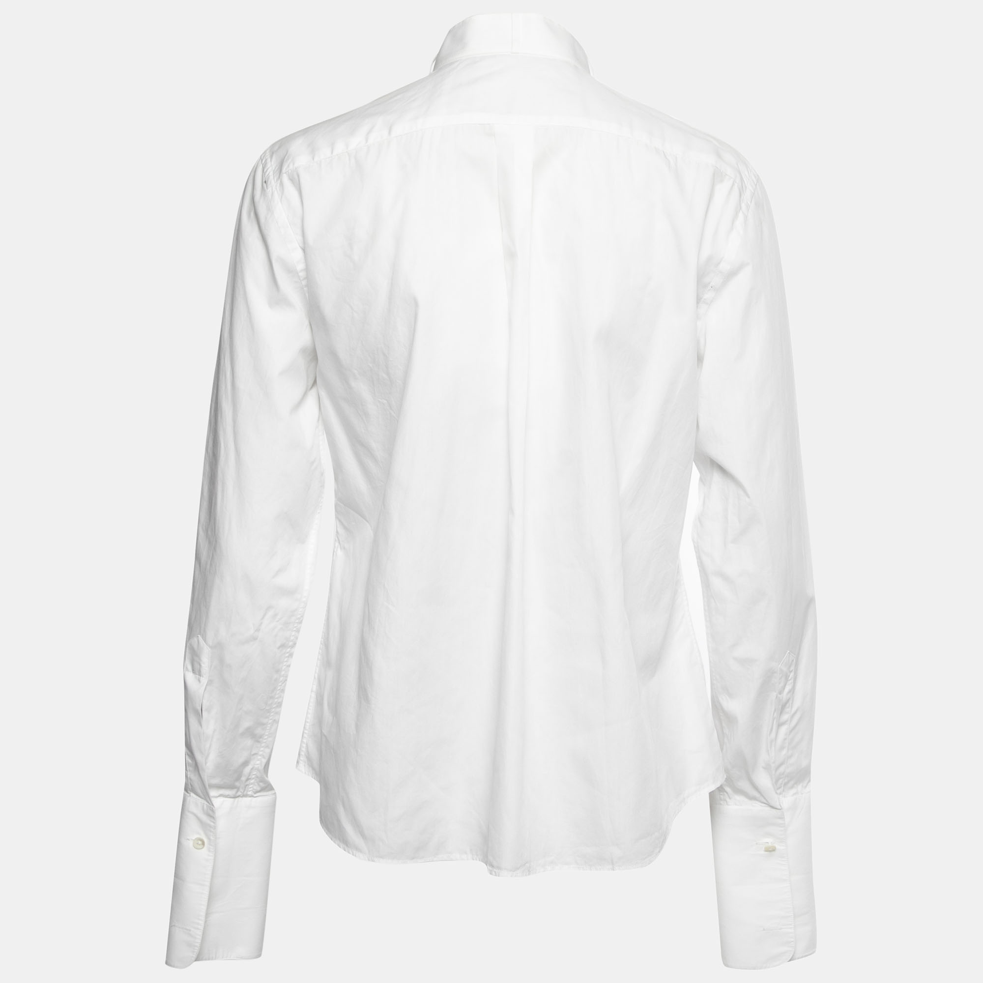 

Dolce & Gabbana White Cotton Panel Detail Button Front Shirt