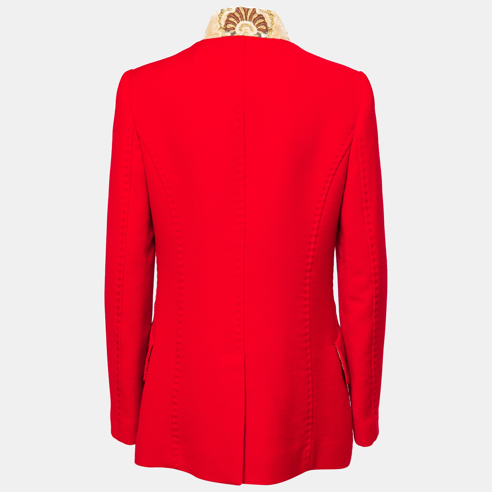 

Dolce & Gabbana Red Wool Double-Breasted Coat