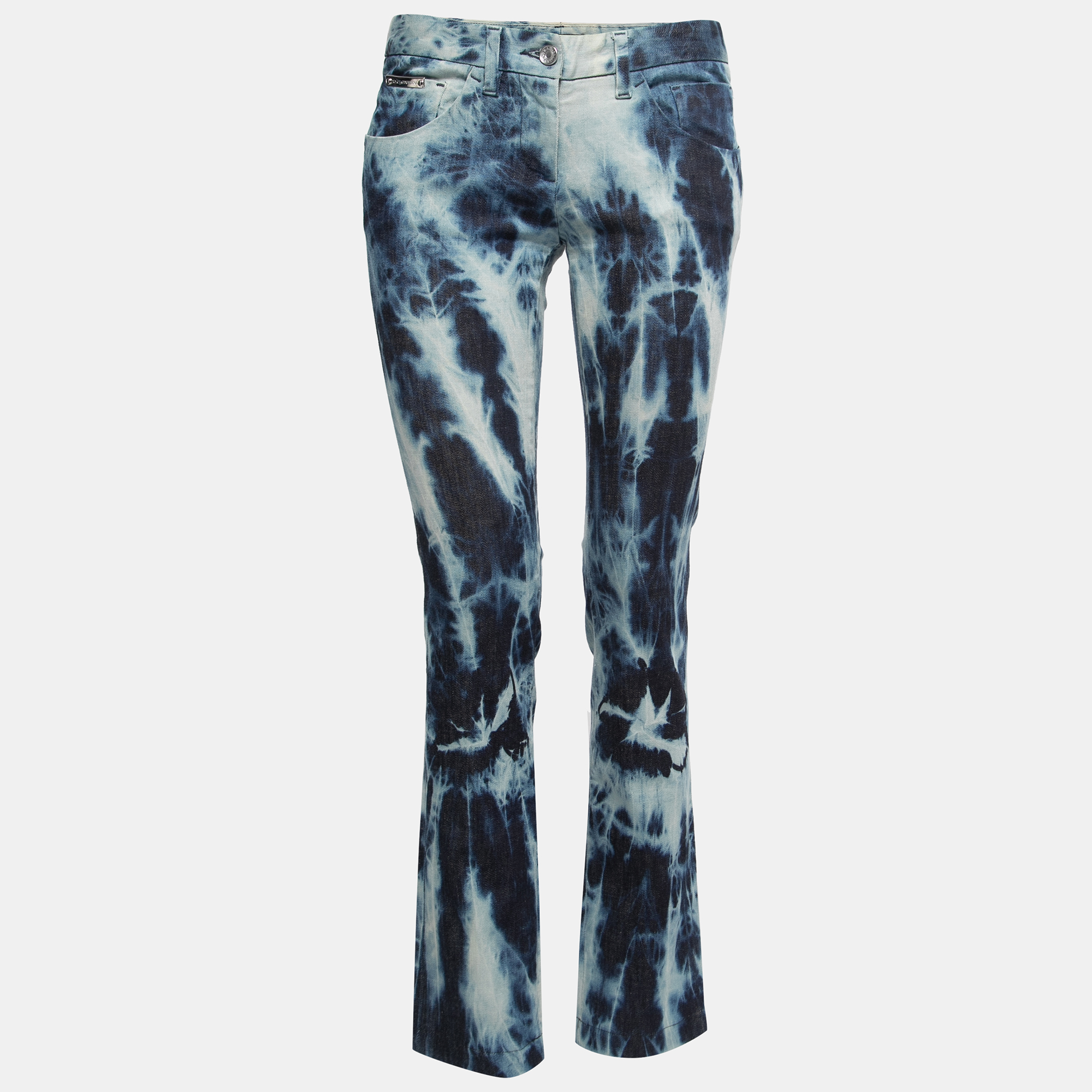 Pre-owned Dolce & Gabbana Blue Tye-dye Denim Jeans S Waist 30"