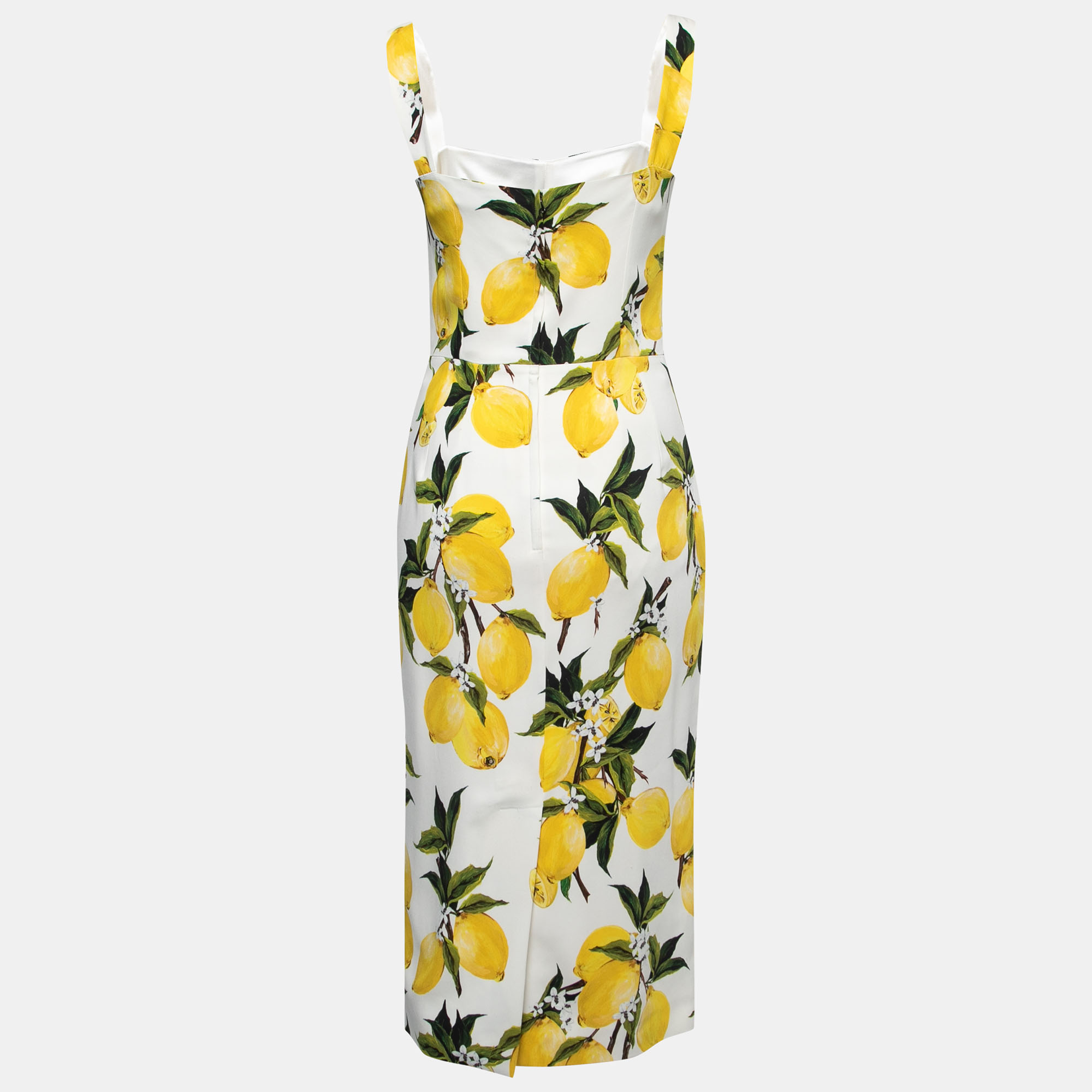 

Dolce & Gabbana Yellow Lemon Print Sleeveless Sheath Dress S
