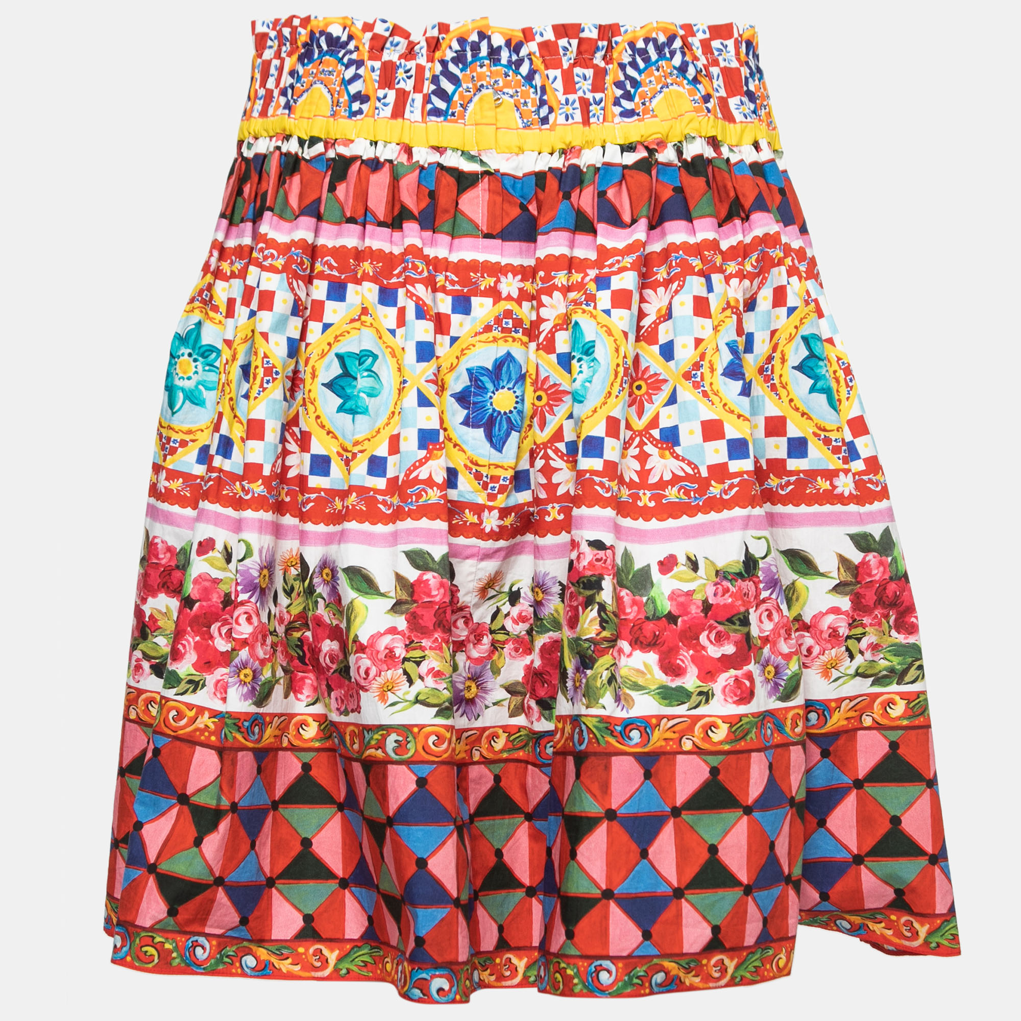 

Dolce & Gabbana Multicolor Mambo Carreto Print Cotton Skirt