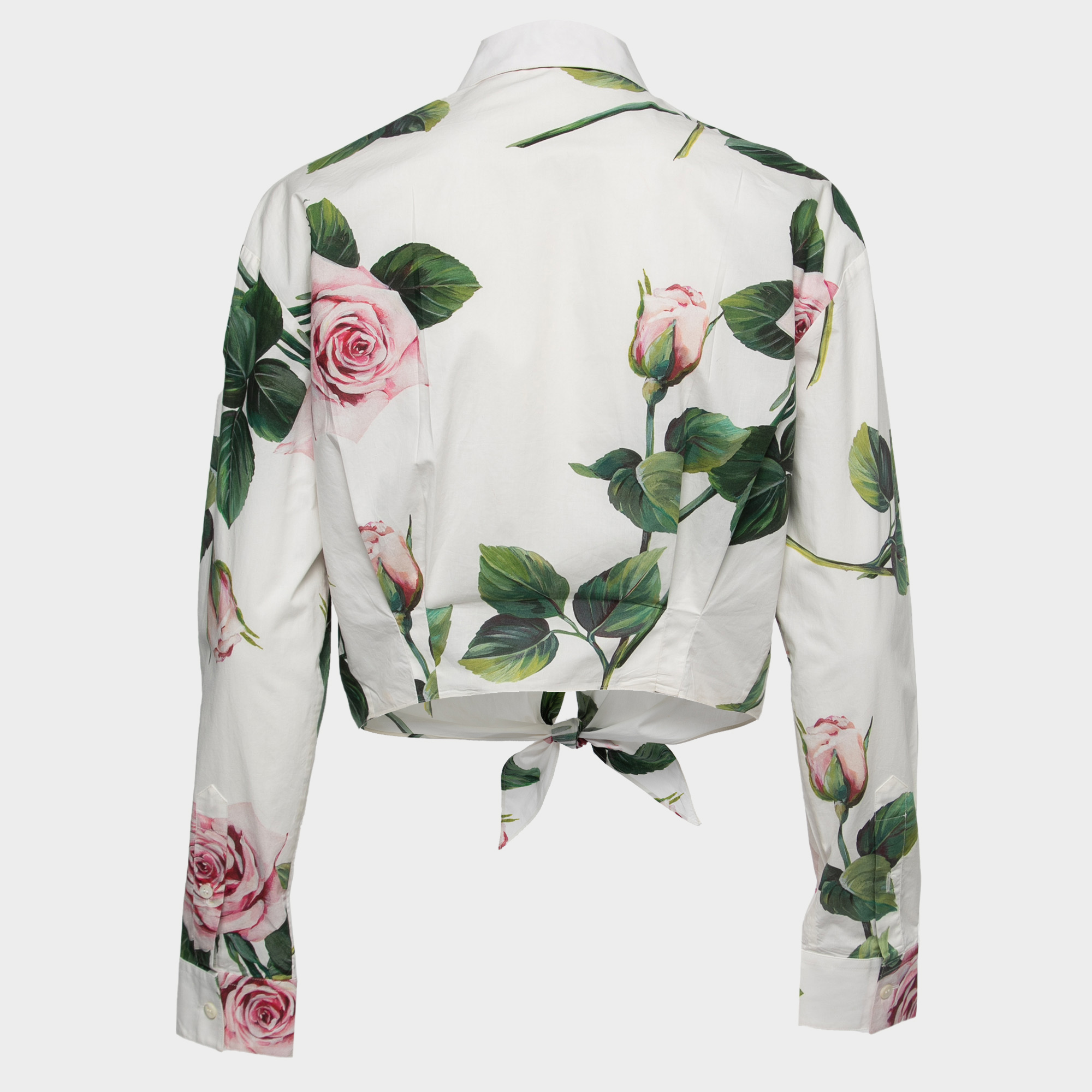 

Dolce & Gabbana White Floral Printed Cotton Shirt