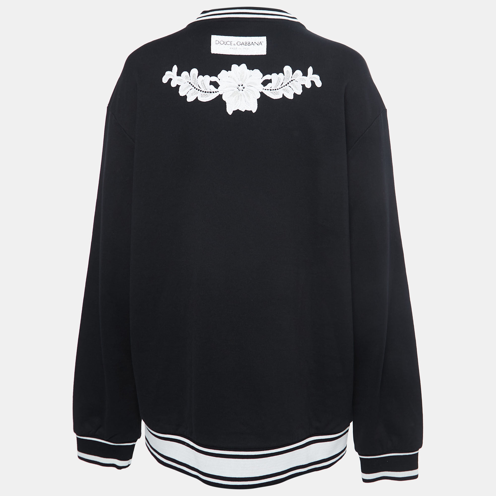 

Dolce & Gabbana Black Floral Lace Appliquè Long Sleeve Jumper