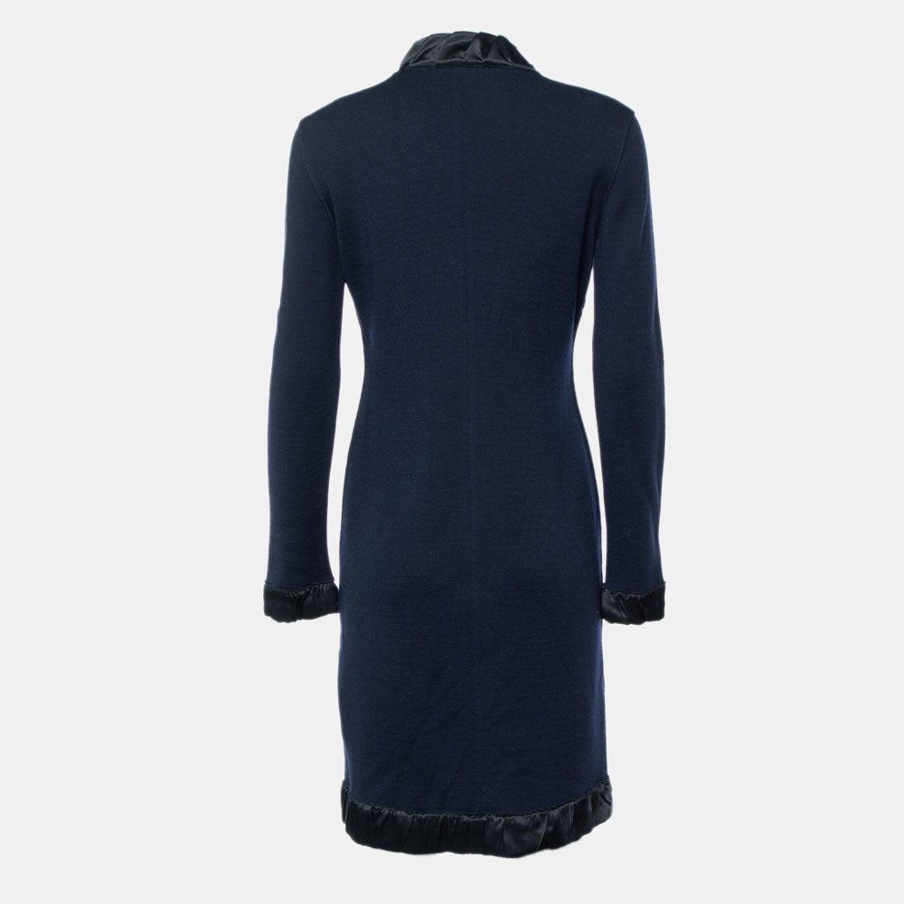 

Dolce & Gabbana Navy Blue Rib Knit Coat Dress