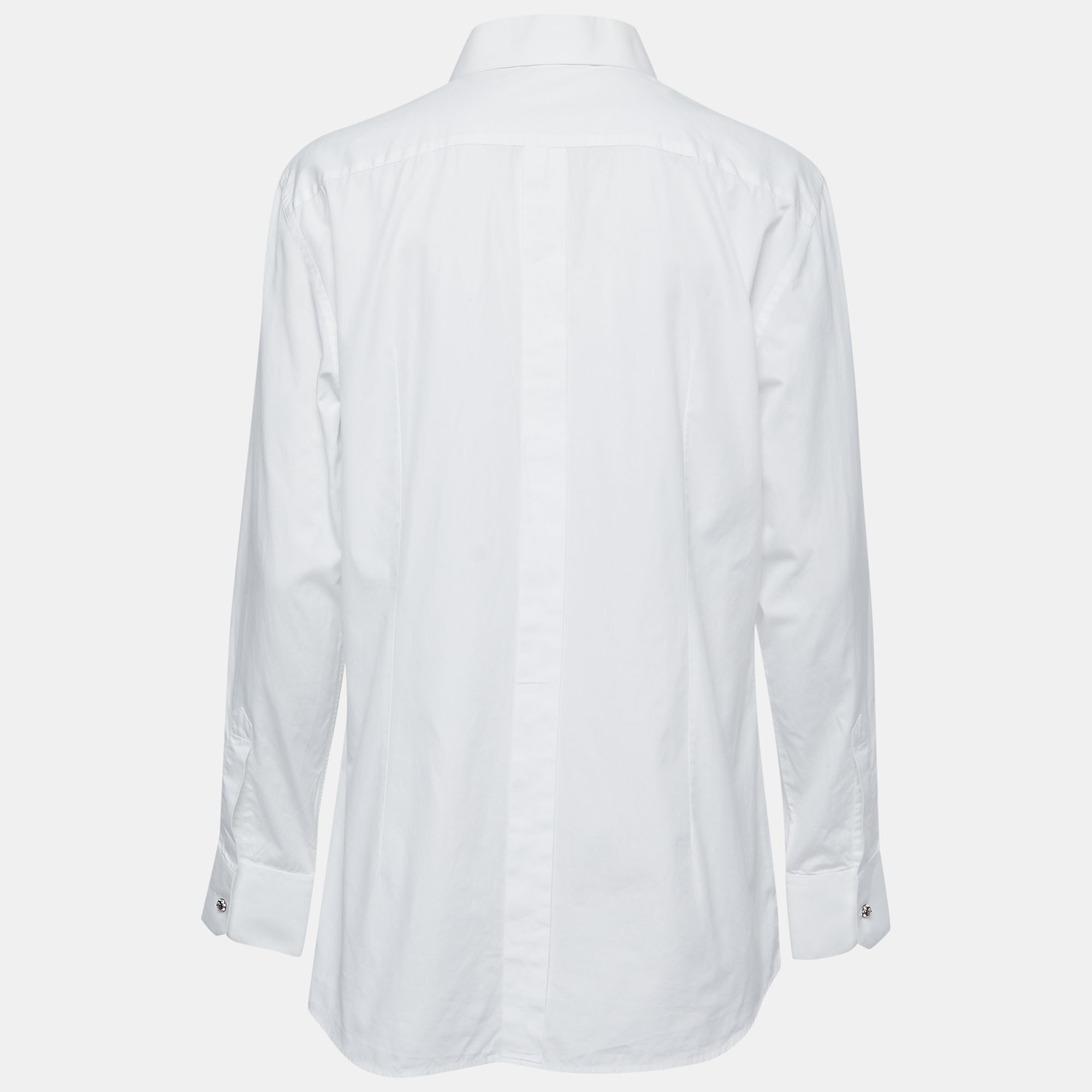 

Dolce & Gabbana White Cotton Blend Button Front Shirt