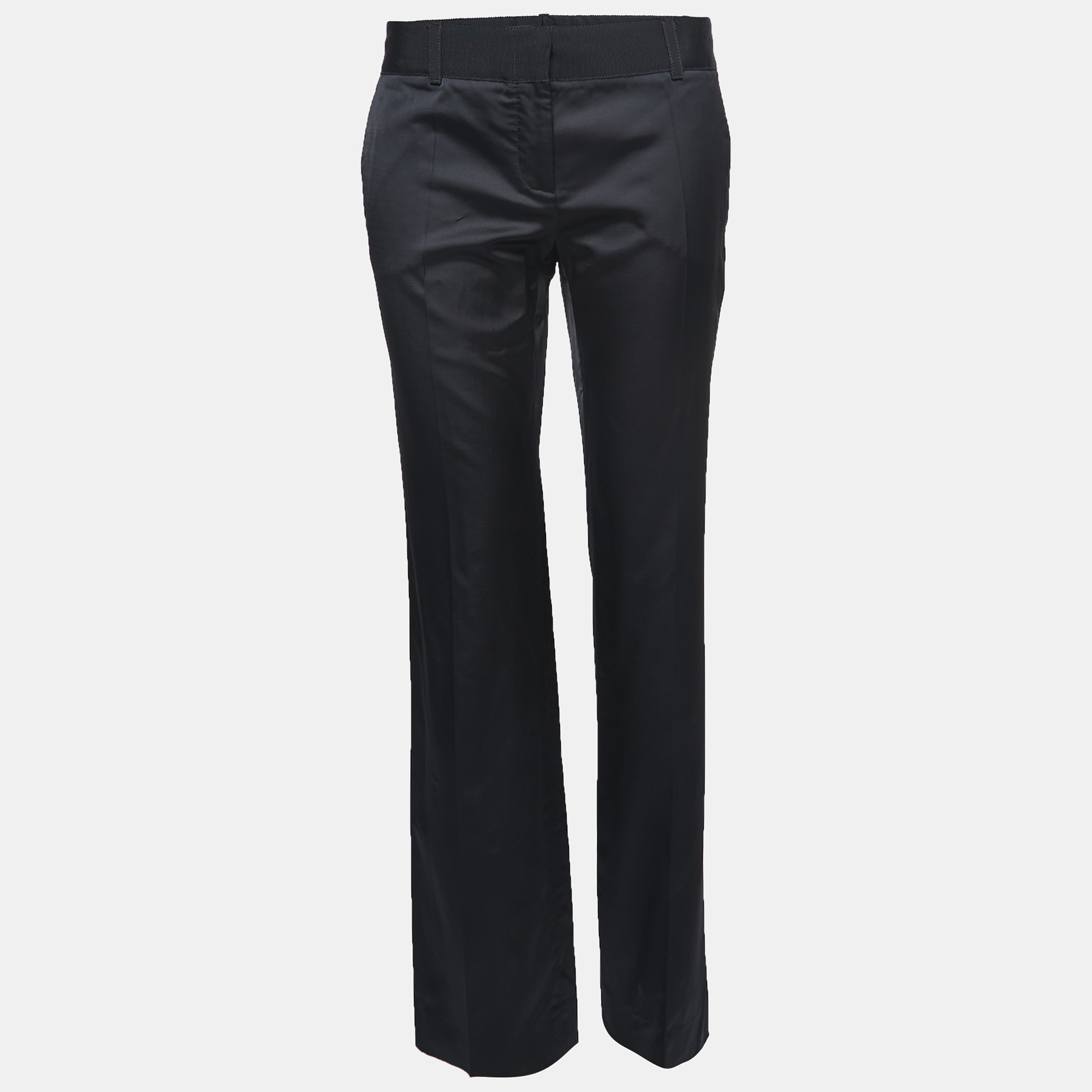 Pre Owned Dolce & Gabbana Black Wool Blend Straight Trousers M