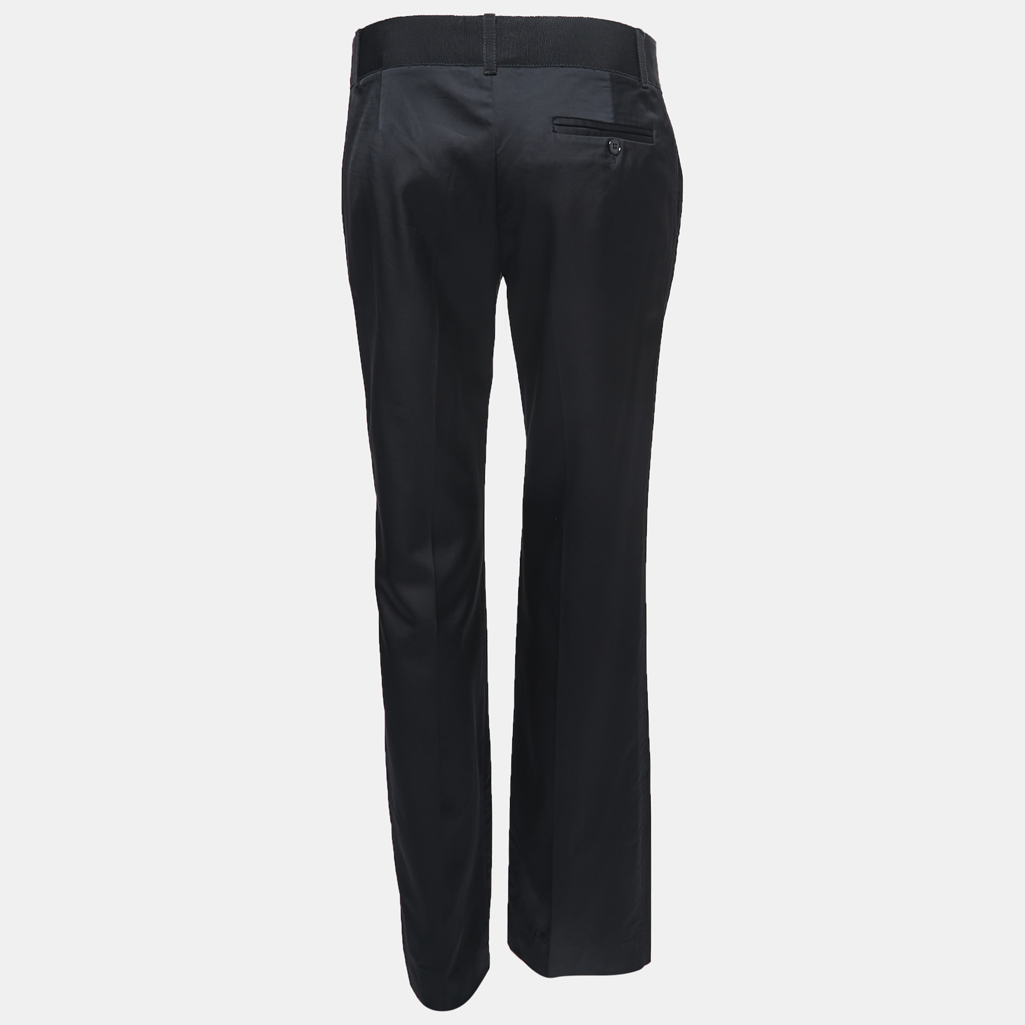 

Dolce & Gabbana Black Wool Blend Straight Trousers