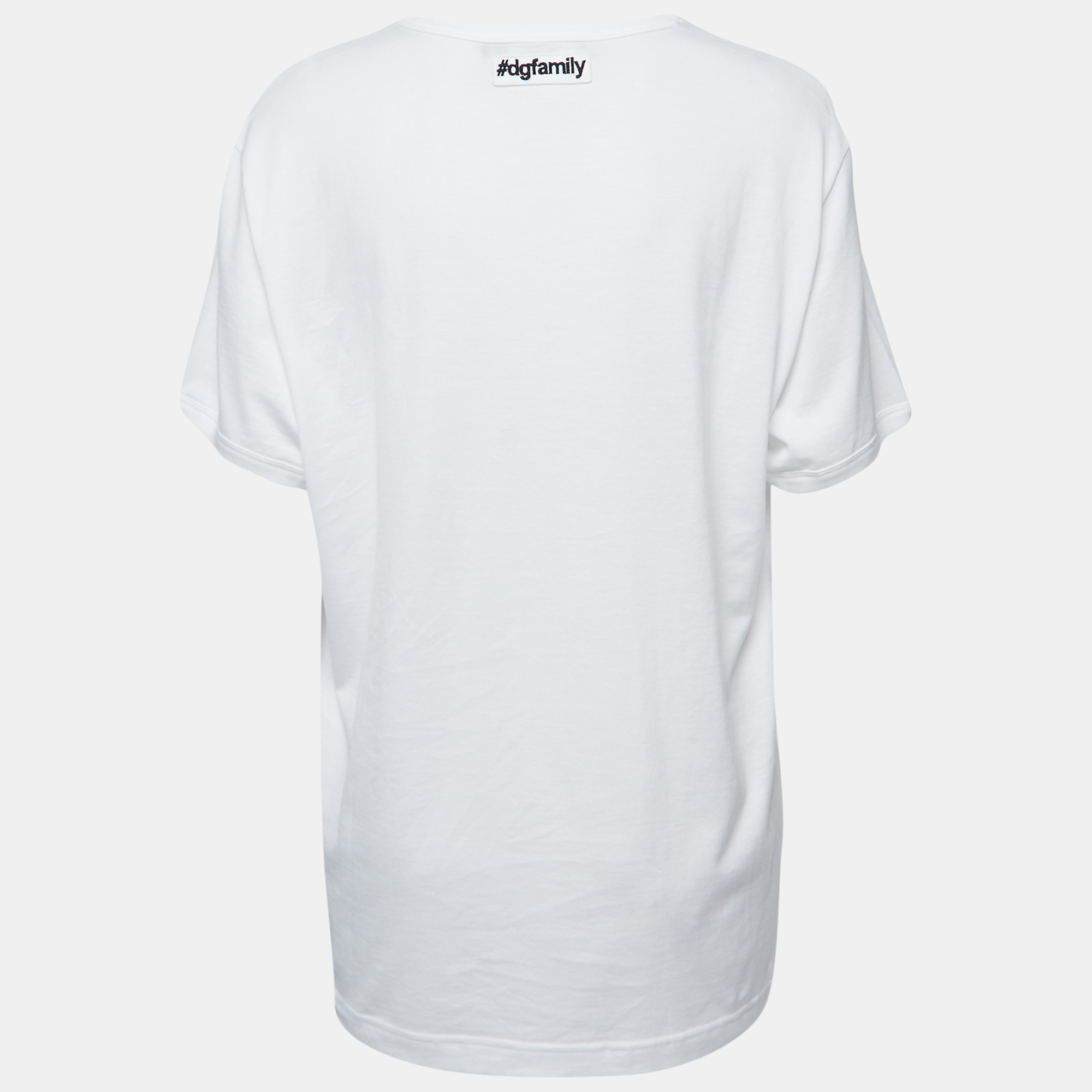 

Dolce & Gabbana White Cotton Boycott Logo Print T-Shirt