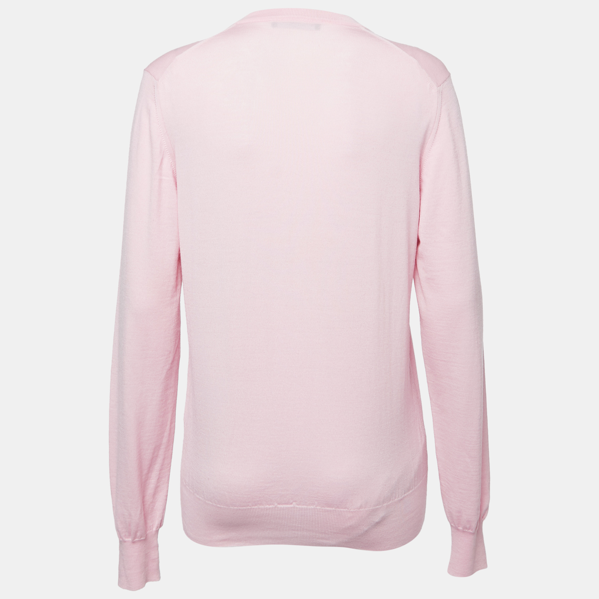 

Dolce & Gabbana Pink Knit V-Neck Jumper