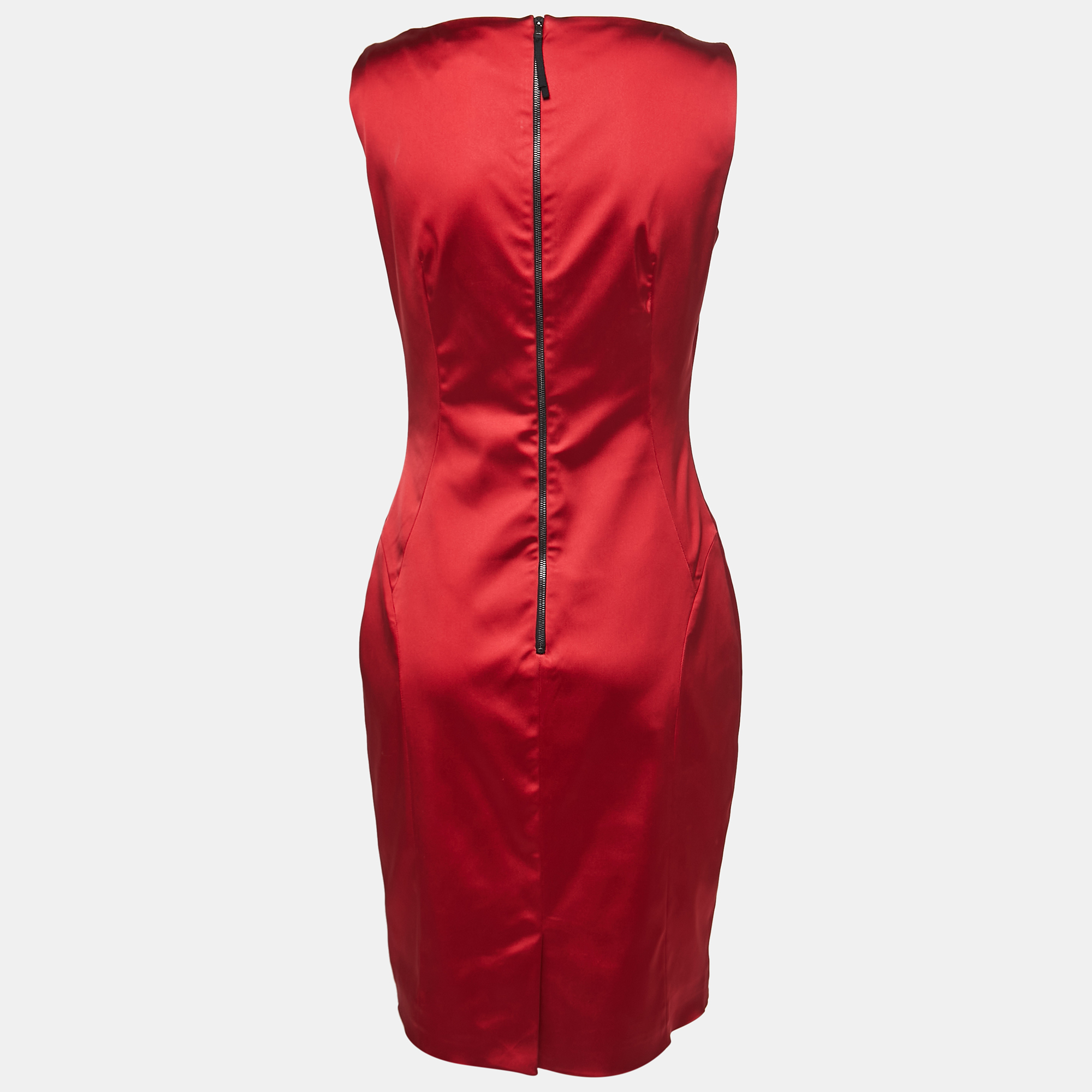 

D&G Red Satin Sleeveless Sheath Dress