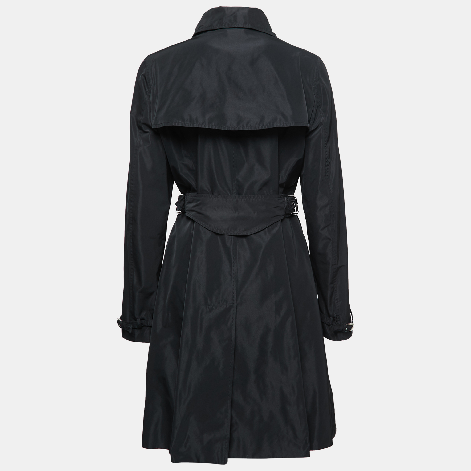 

Dolce & Gabbana Black Synthetic Belted Trench Coat