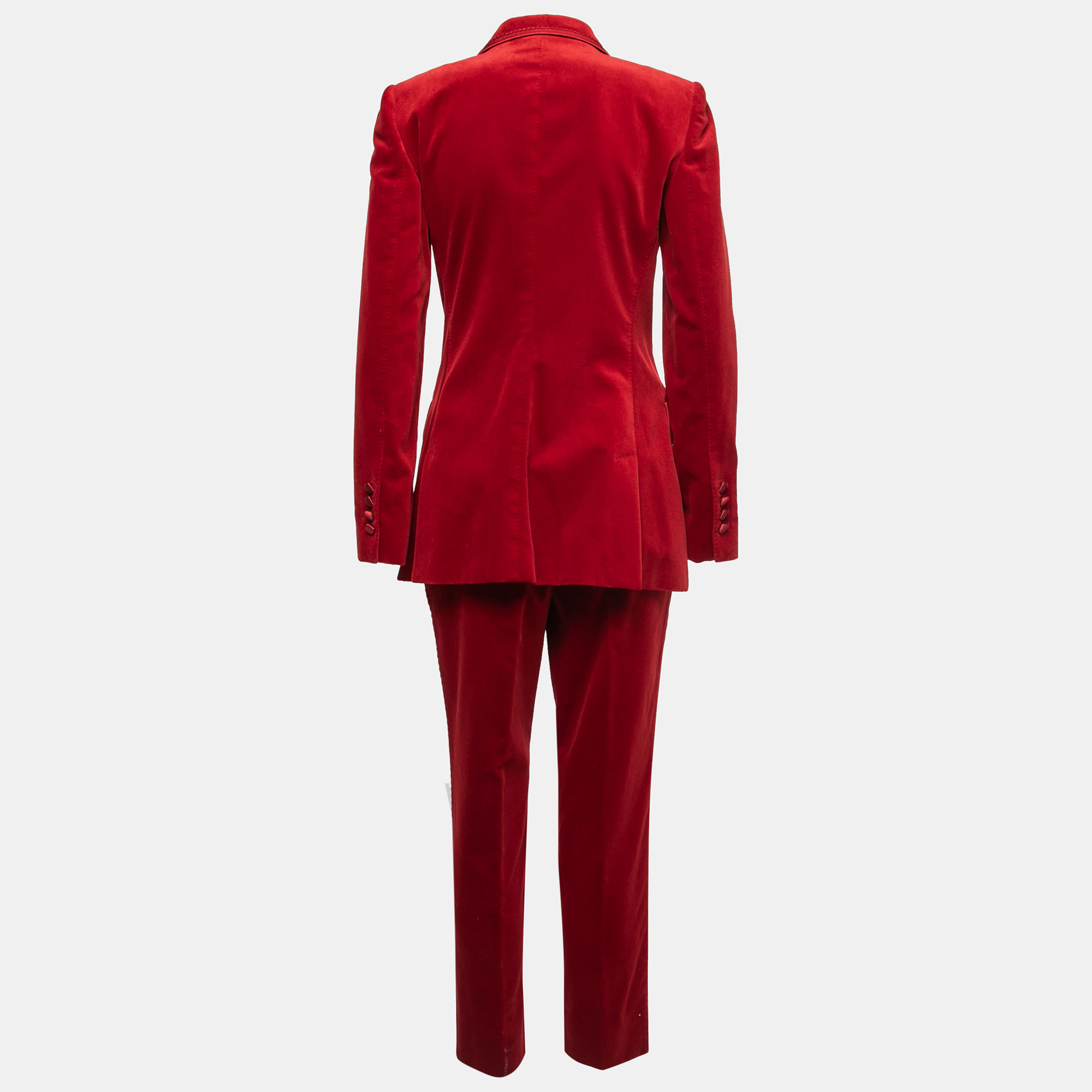 

Dolce & Gabbana Red Velvet Double-Breasted Suit