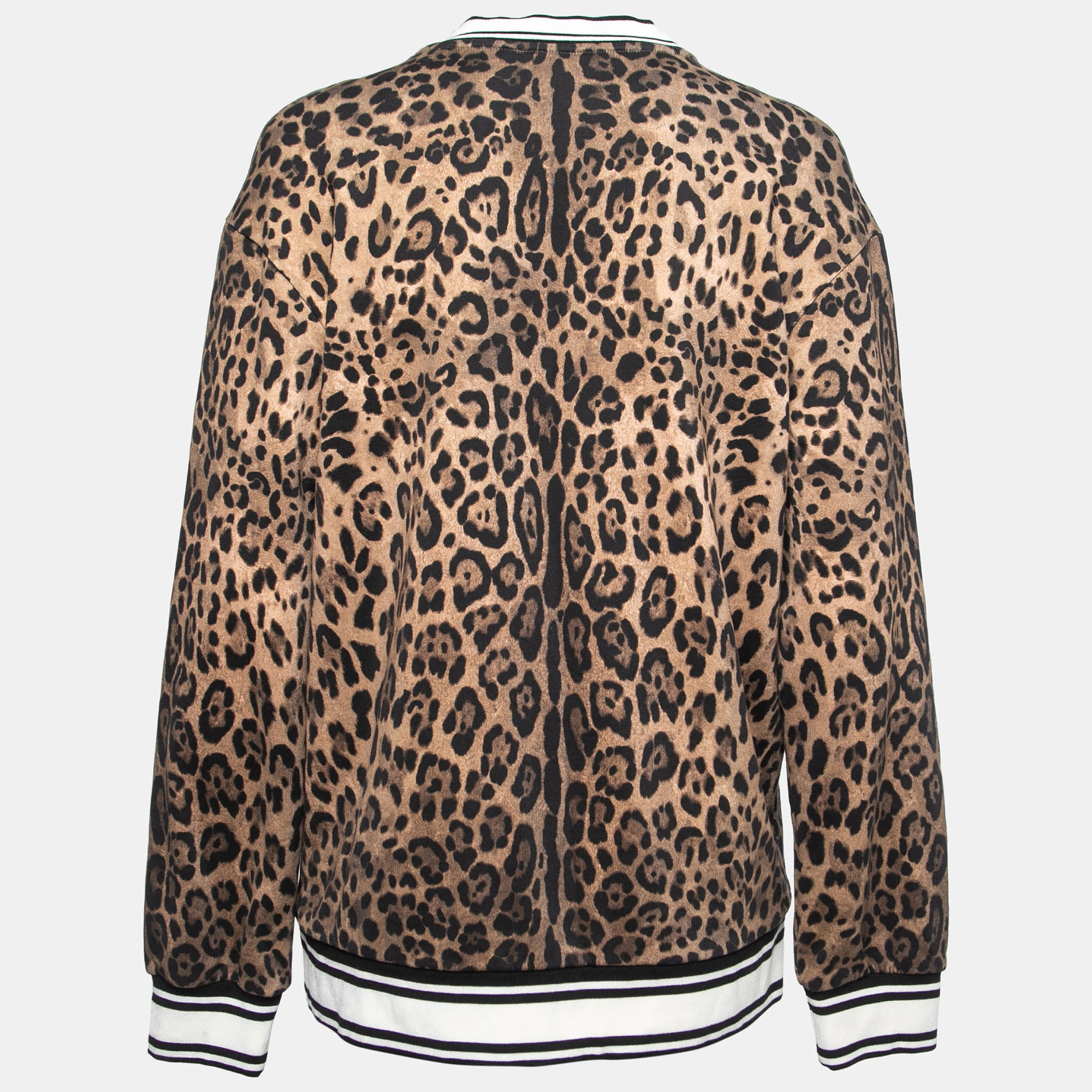 

Dolce & Gabbana Brown Leopard Print Cotton Sweatshirt