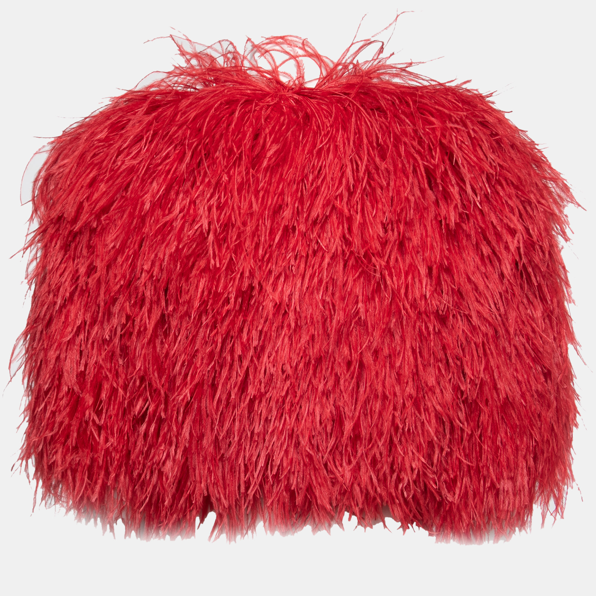 

Dolce & Gabbana Red Ostrich Feather Cropped Bolero Jacket