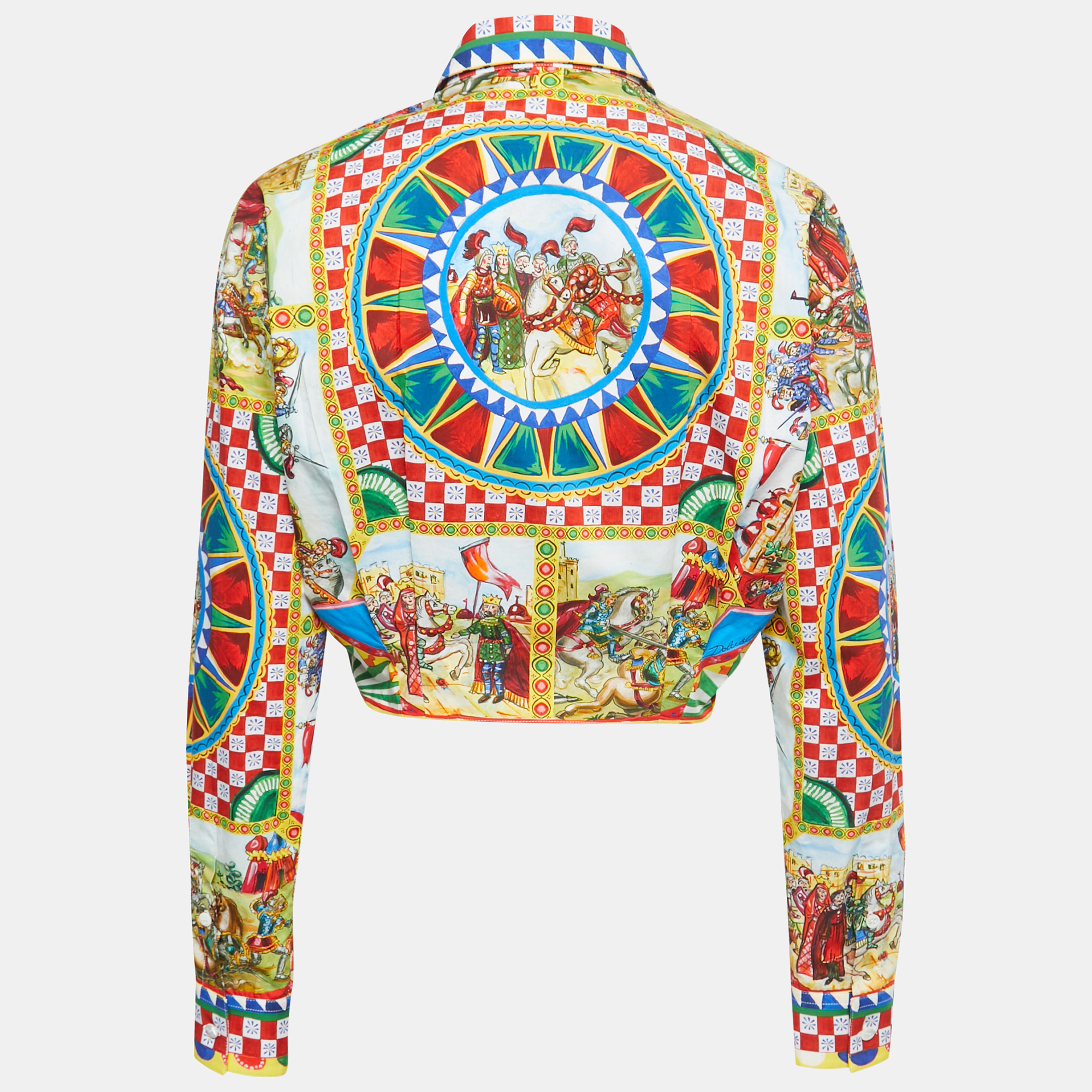 

Dolce & Gabbana Multicolor Printed Cotton Knot Shirt