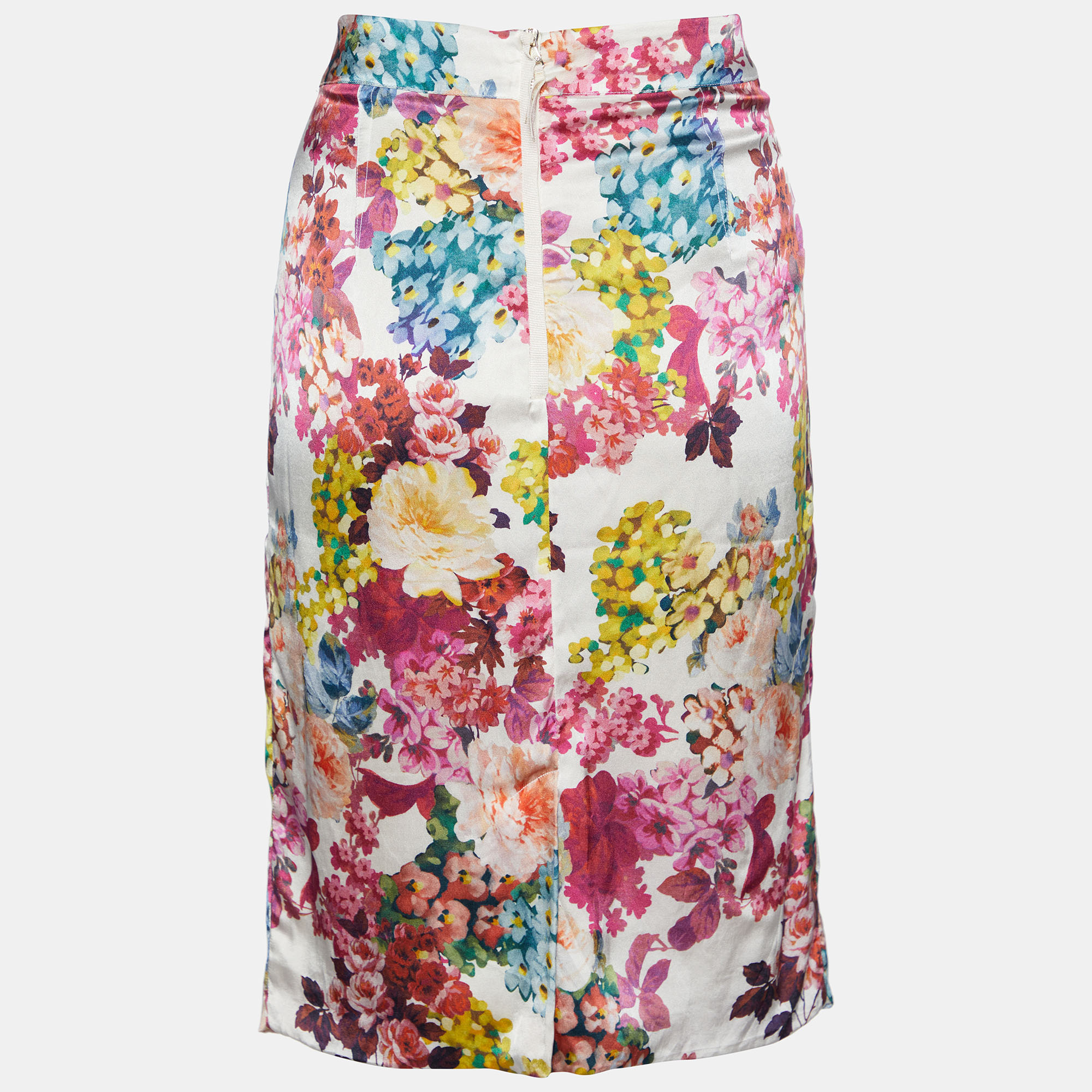 

Dolce & Gabbana Multicolor Floral Printed Satin Skirt