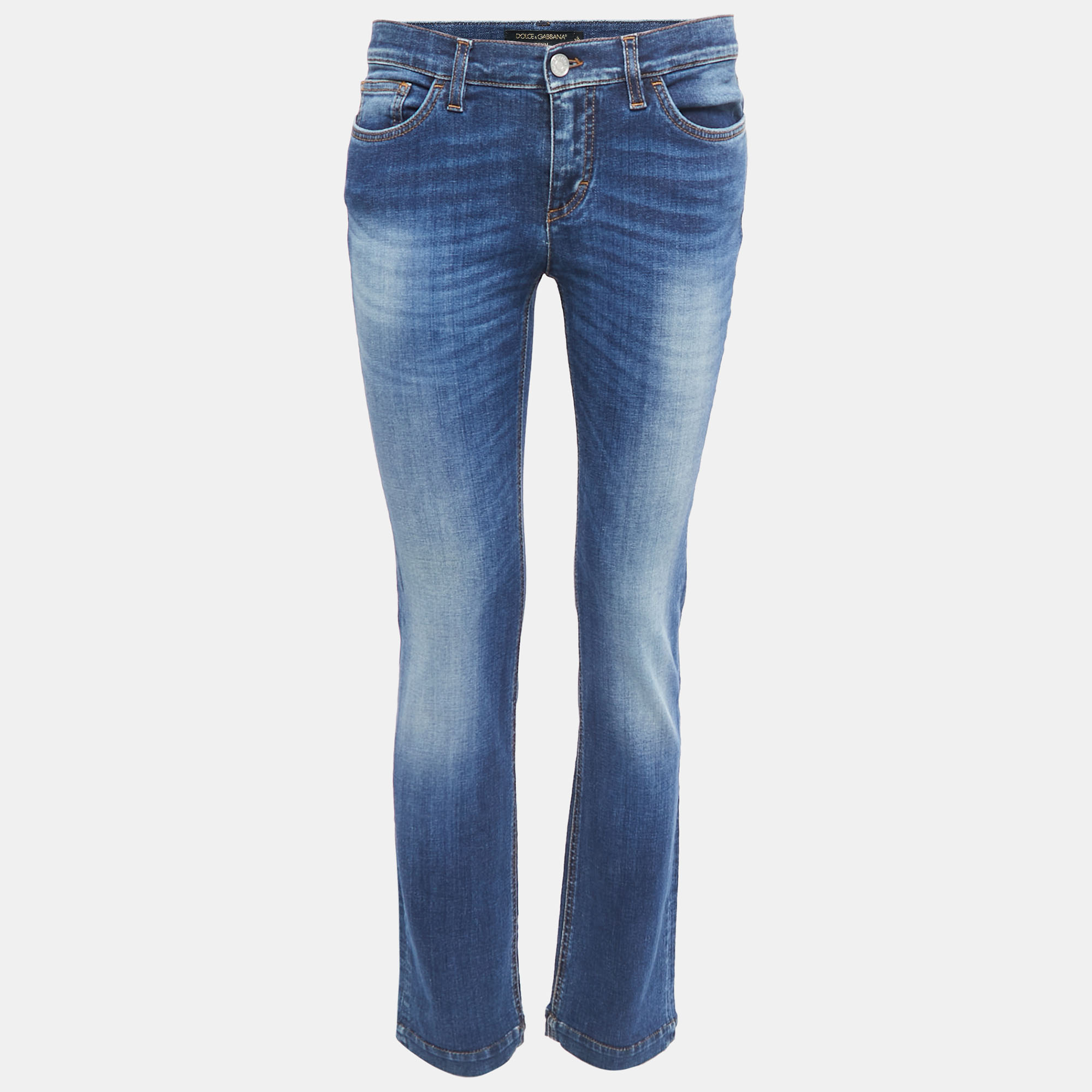 Pre-owned Dolce & Gabbana Blue Denim Girly Skinny Jeans M Waist 30"