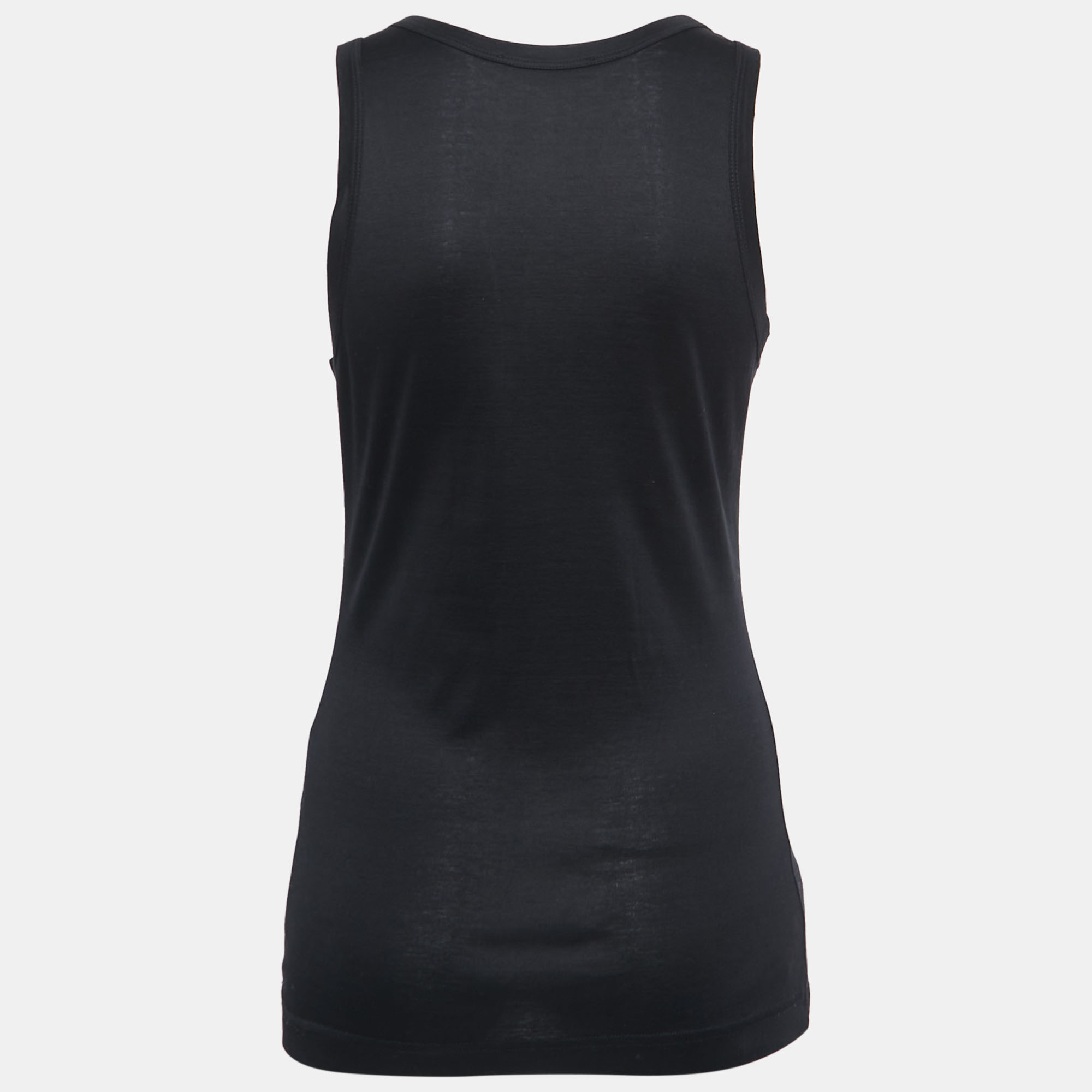 

Dolce & Gabbana Black Cotton Crystal Embellished Tank Top