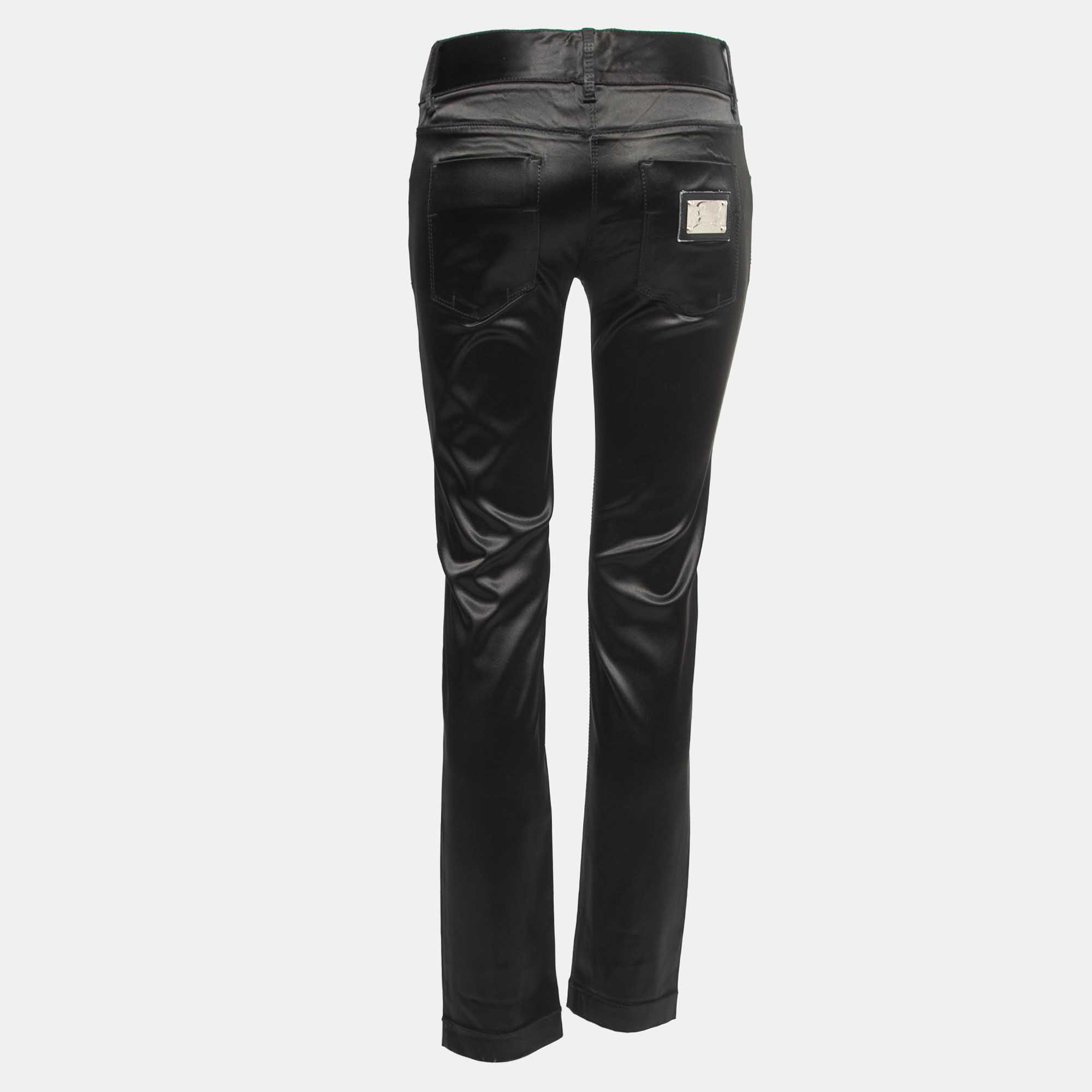 

Dolce & Gabbana Black Stretch Satin Jeans  Waist 31