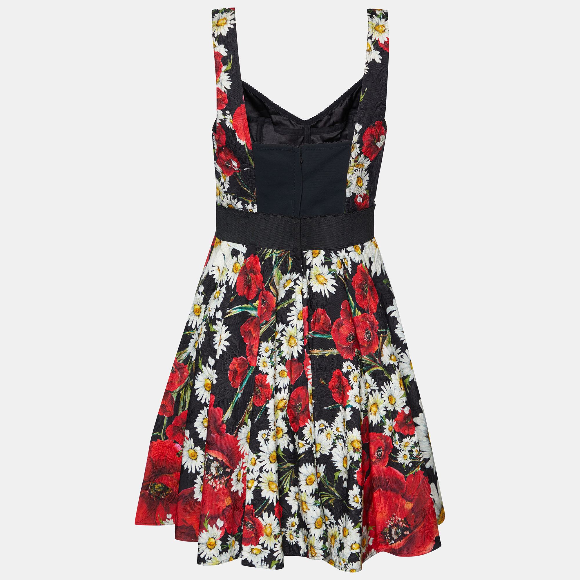 

Dolce & Gabbana Multicolor Daisy Printed Sleeveless Midi Dress