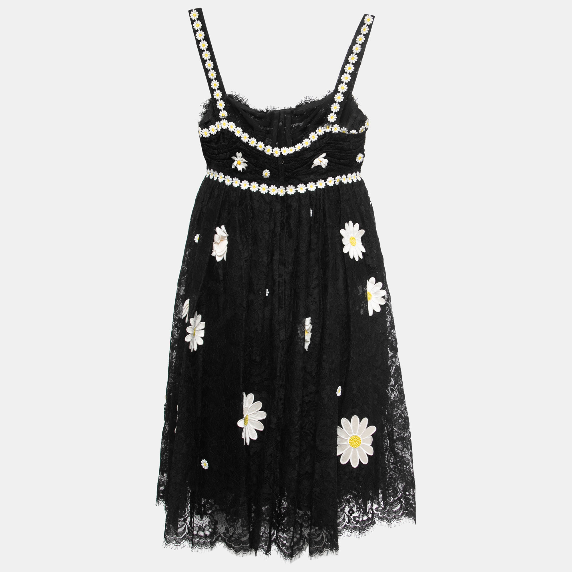 

Dolce & Gabbana Black Lace Floral Applique Mini Dress