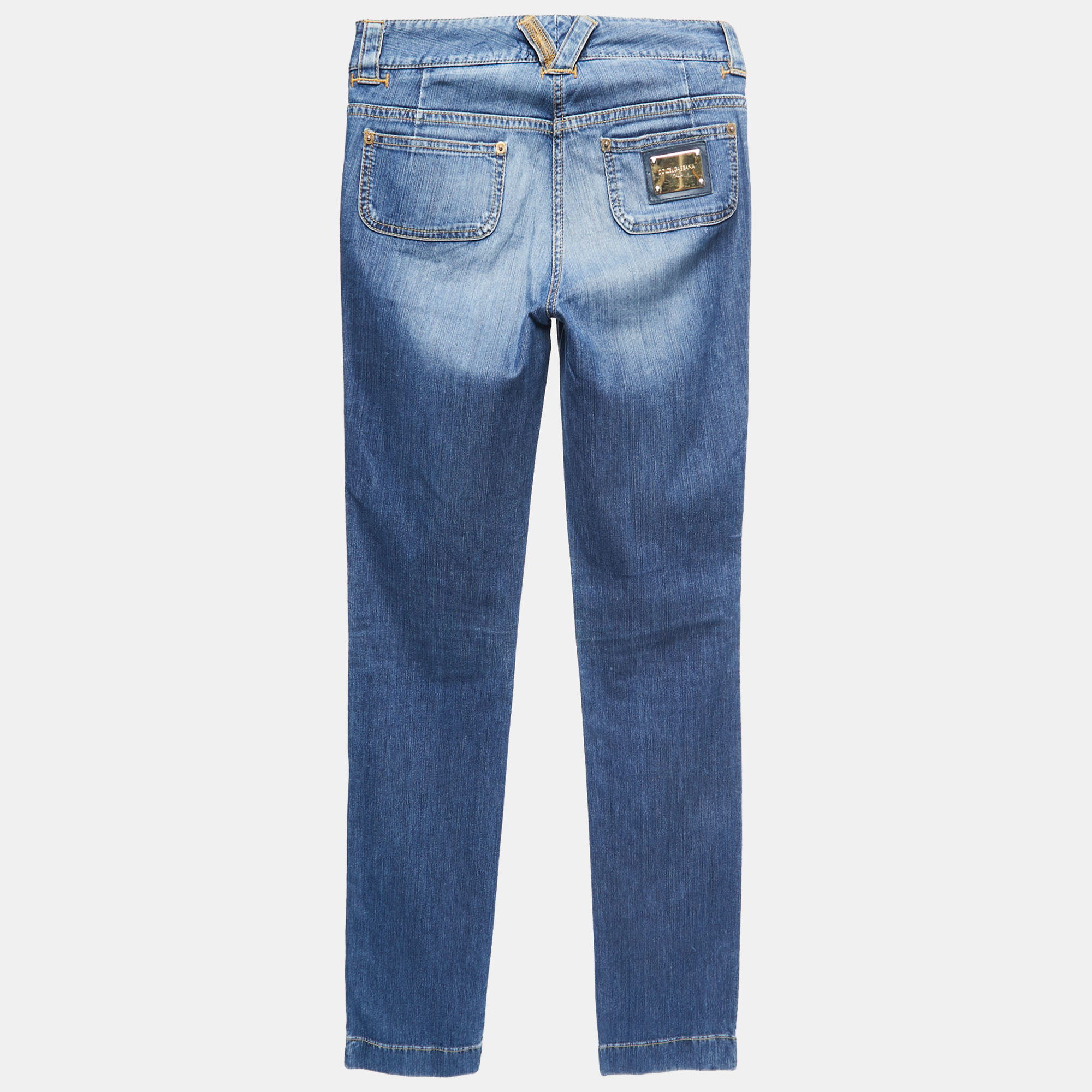 

Dolce & Gabbana Blue Washed Denim Pocket Detail Jeans  Waist 28