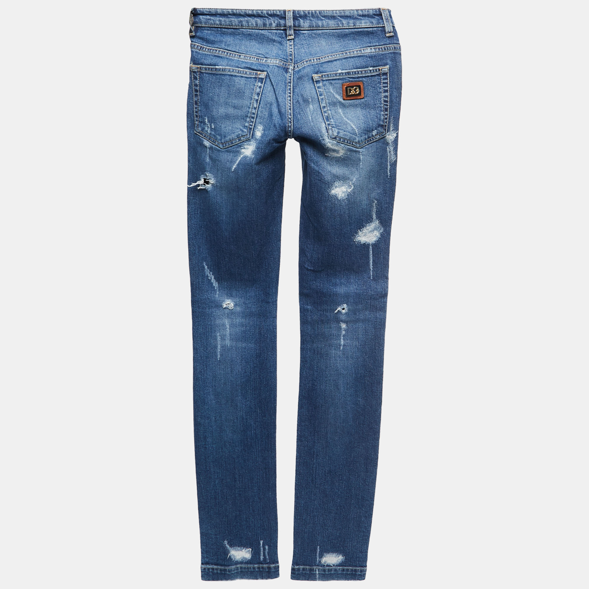 

Dolce & Gabbana Blue Washed & Ripped Denim Jeans  Waist 26