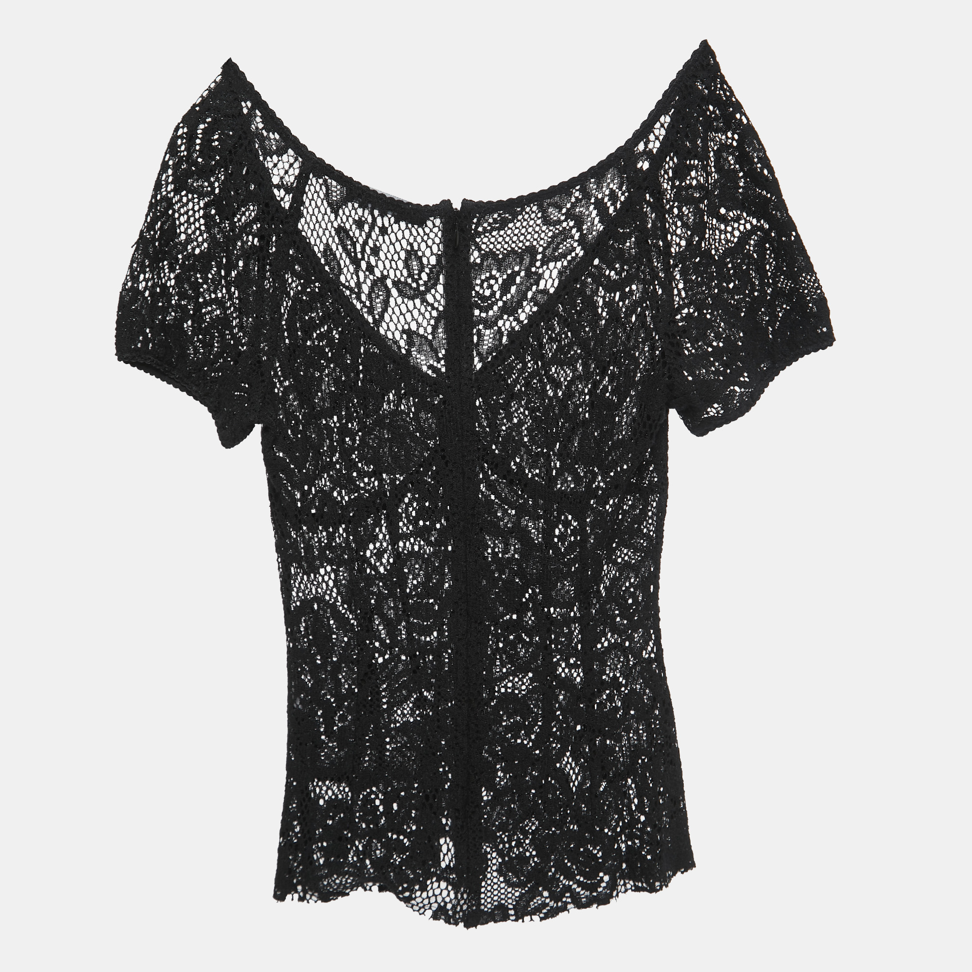 

Dolce & Gabbana Black Crochet Knit Top