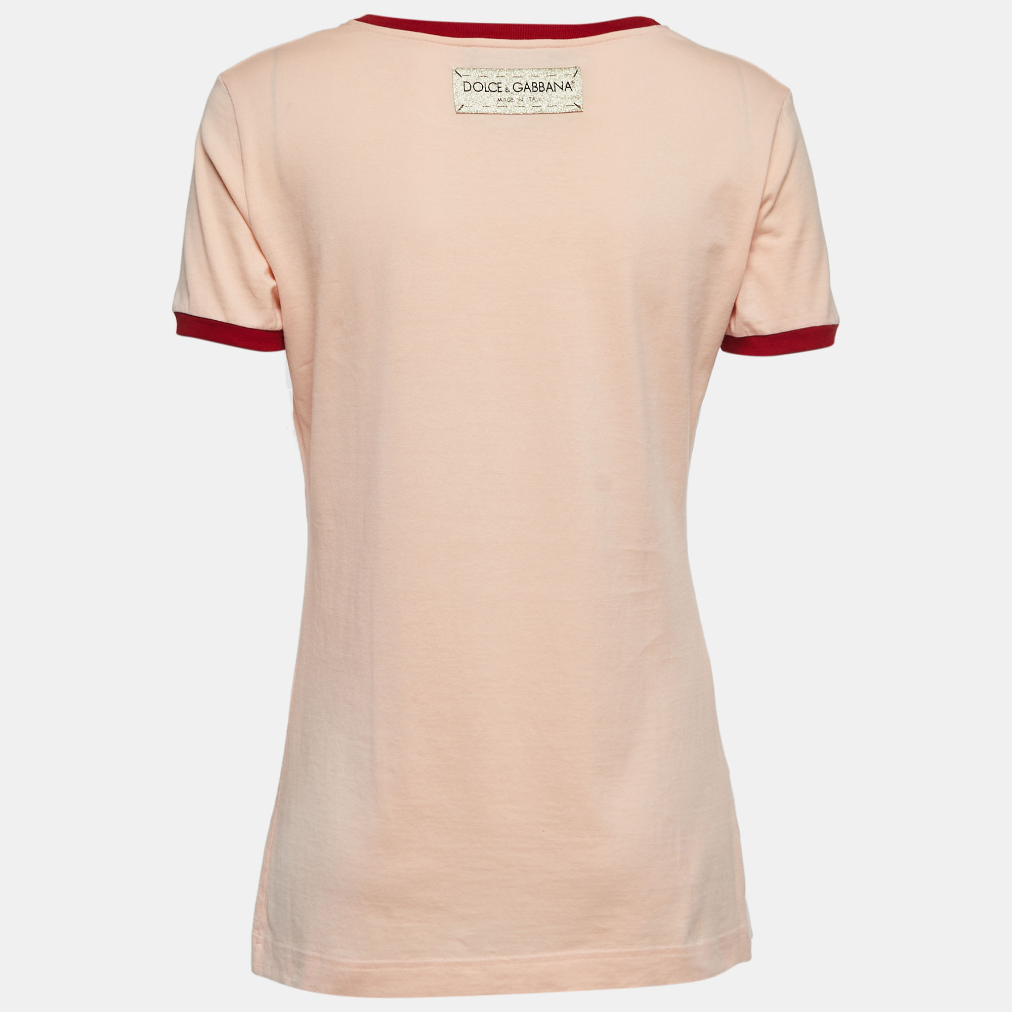

Dolce & Gabbana Light Orange Logo Print Cotton Short Sleeve T-Shirt