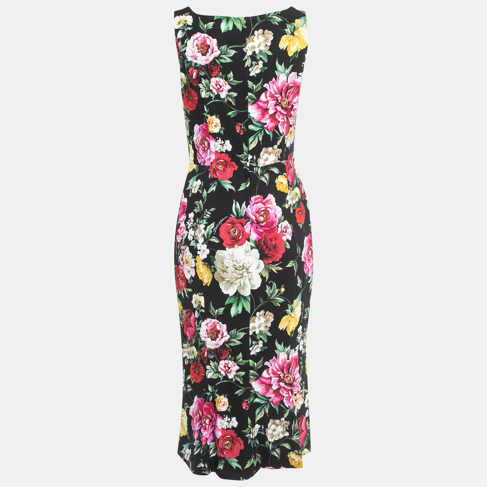

Dolce & Gabbana Multicolor Floral Print Sleeveless Midi Dress