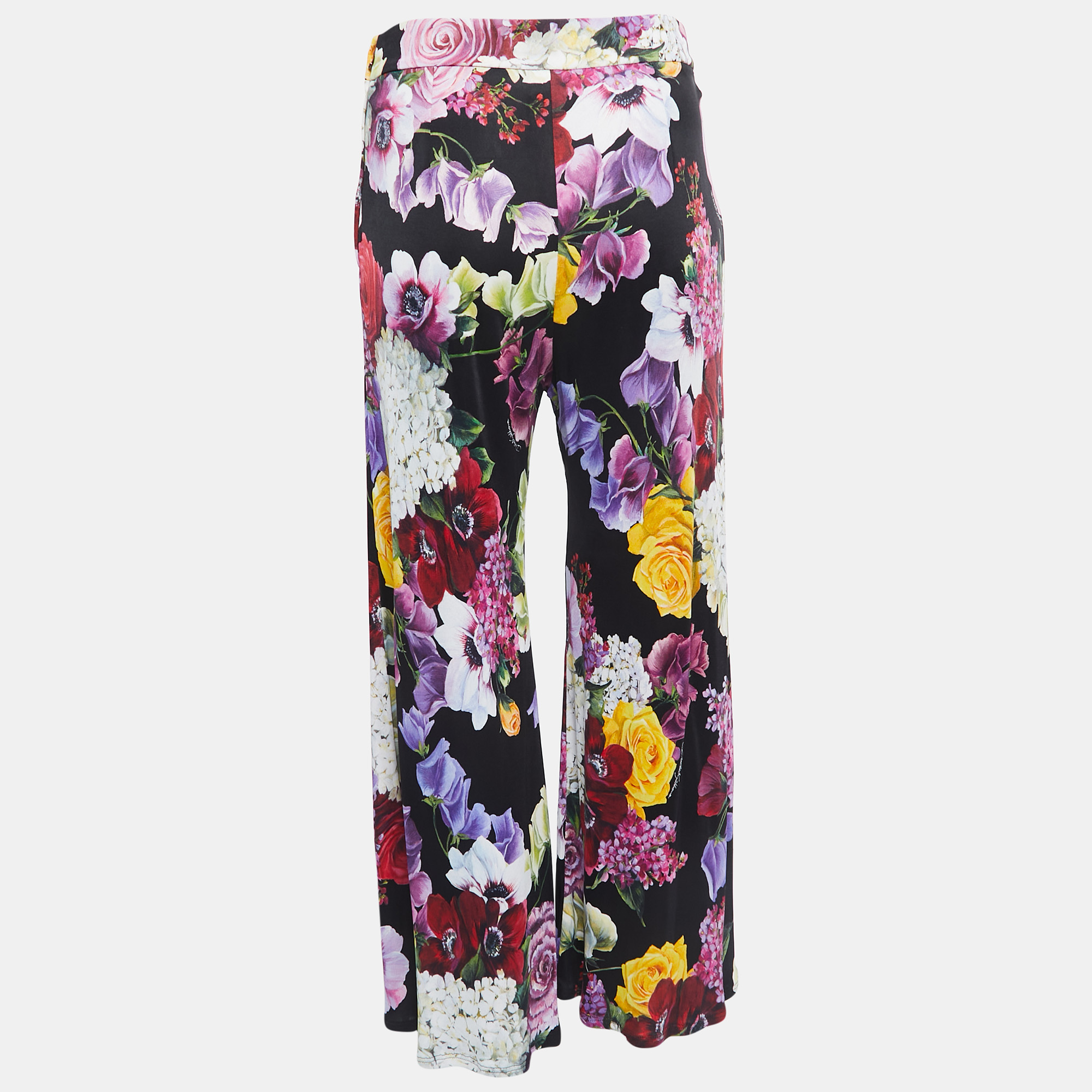 

Dolce & Gabbana Multicolor Hortensia Printed Jersey Wide Leg Pants