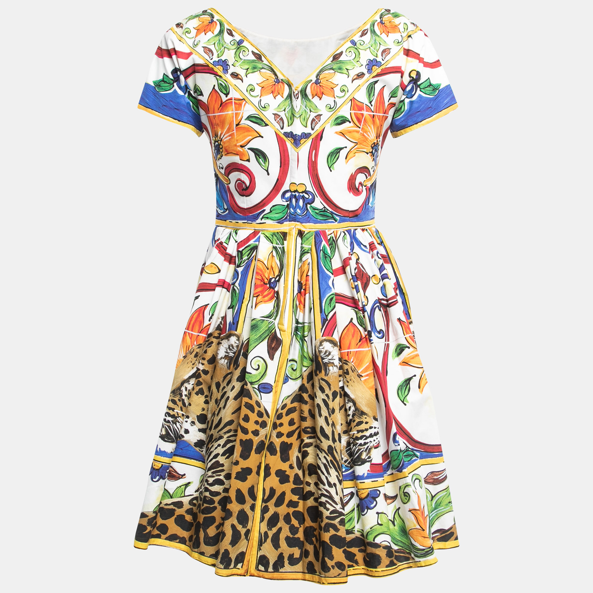 

Dolce & Gabbana Multicolor Maiolica Printed Cotton Mini Dress