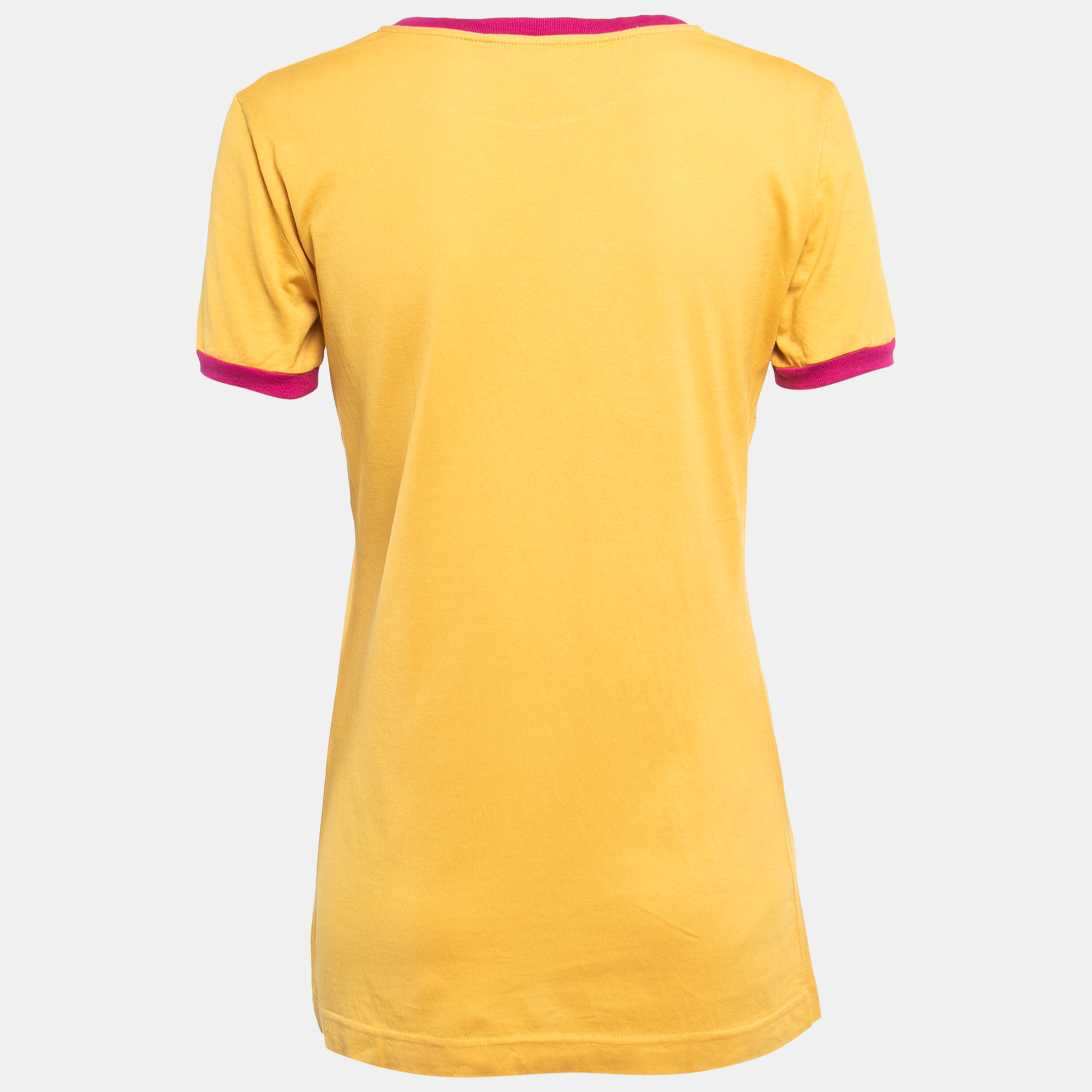 

Dolce & Gabbana Yellow/Pink Cotton Printed T-Shirt