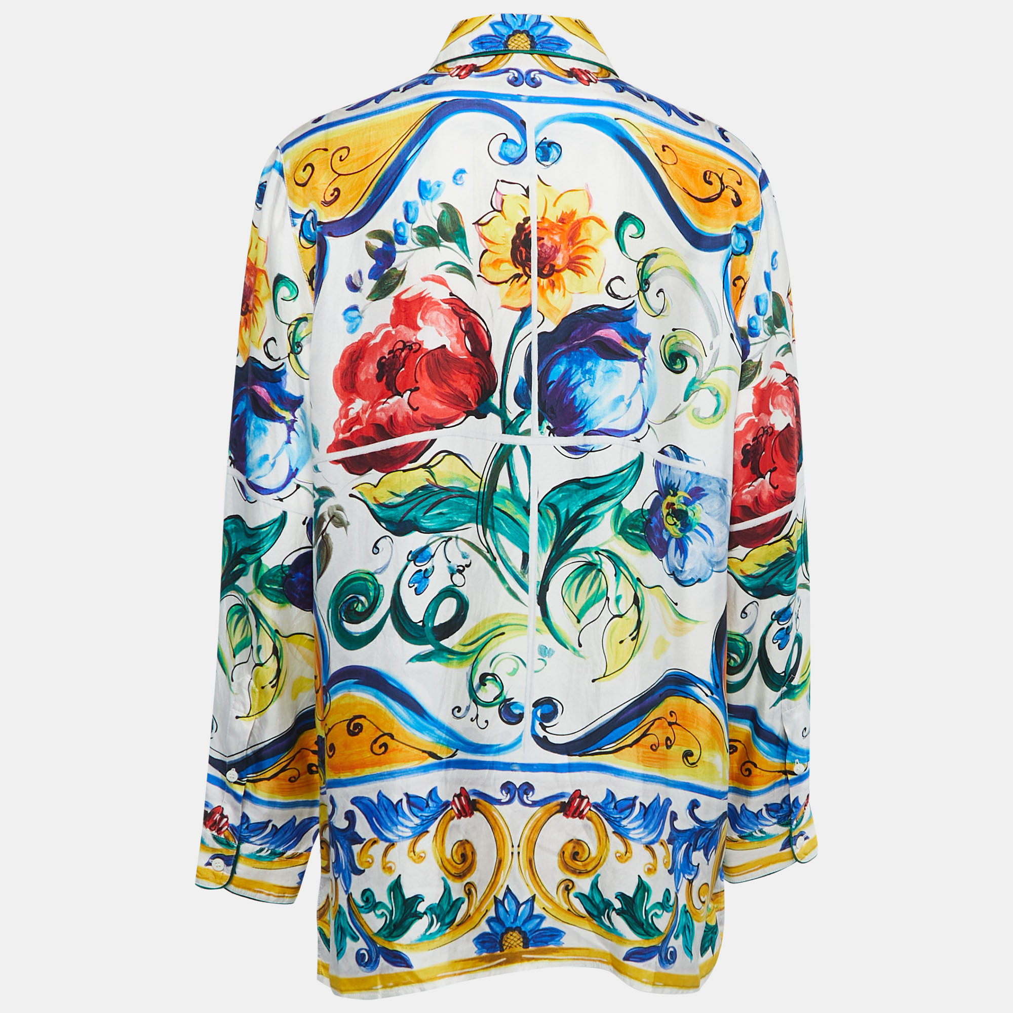

Dolce & Gabbana Multicolor Majolica Printed Silk Shirt