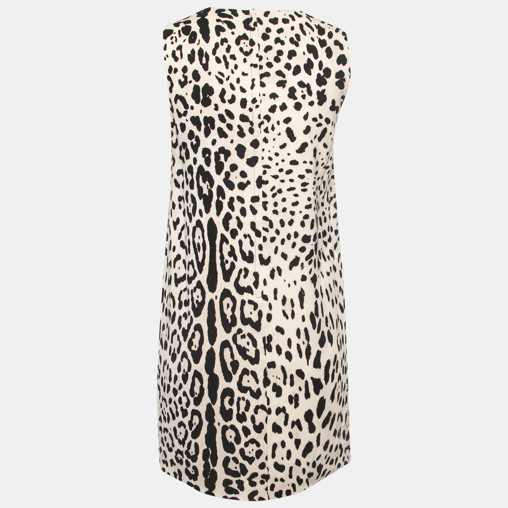 

Dolce & Gabbana Beige Animal Print Silk Mini Shift Dress