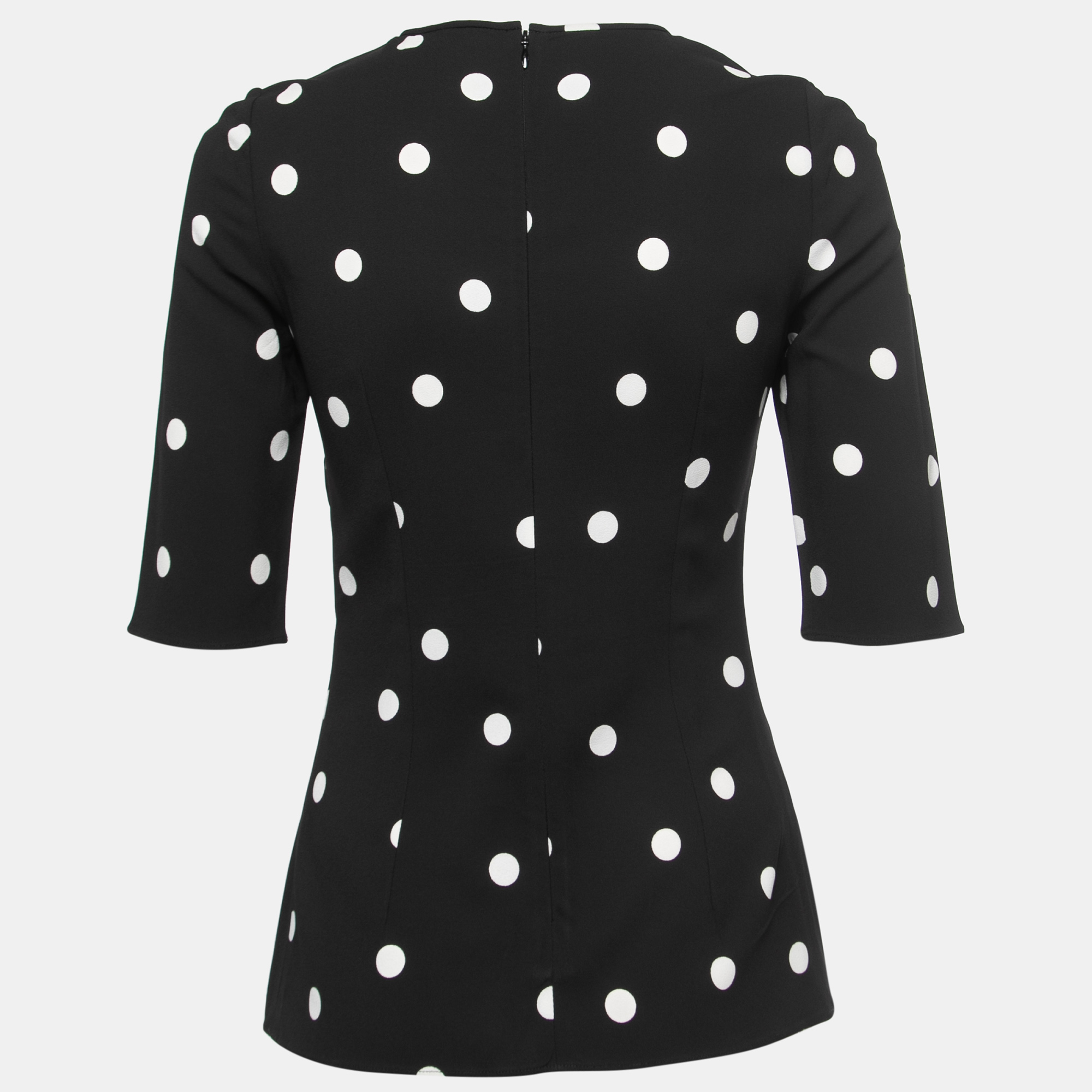 

Dolce & Gabbana Black Polka Dot Print Crepe Blouse