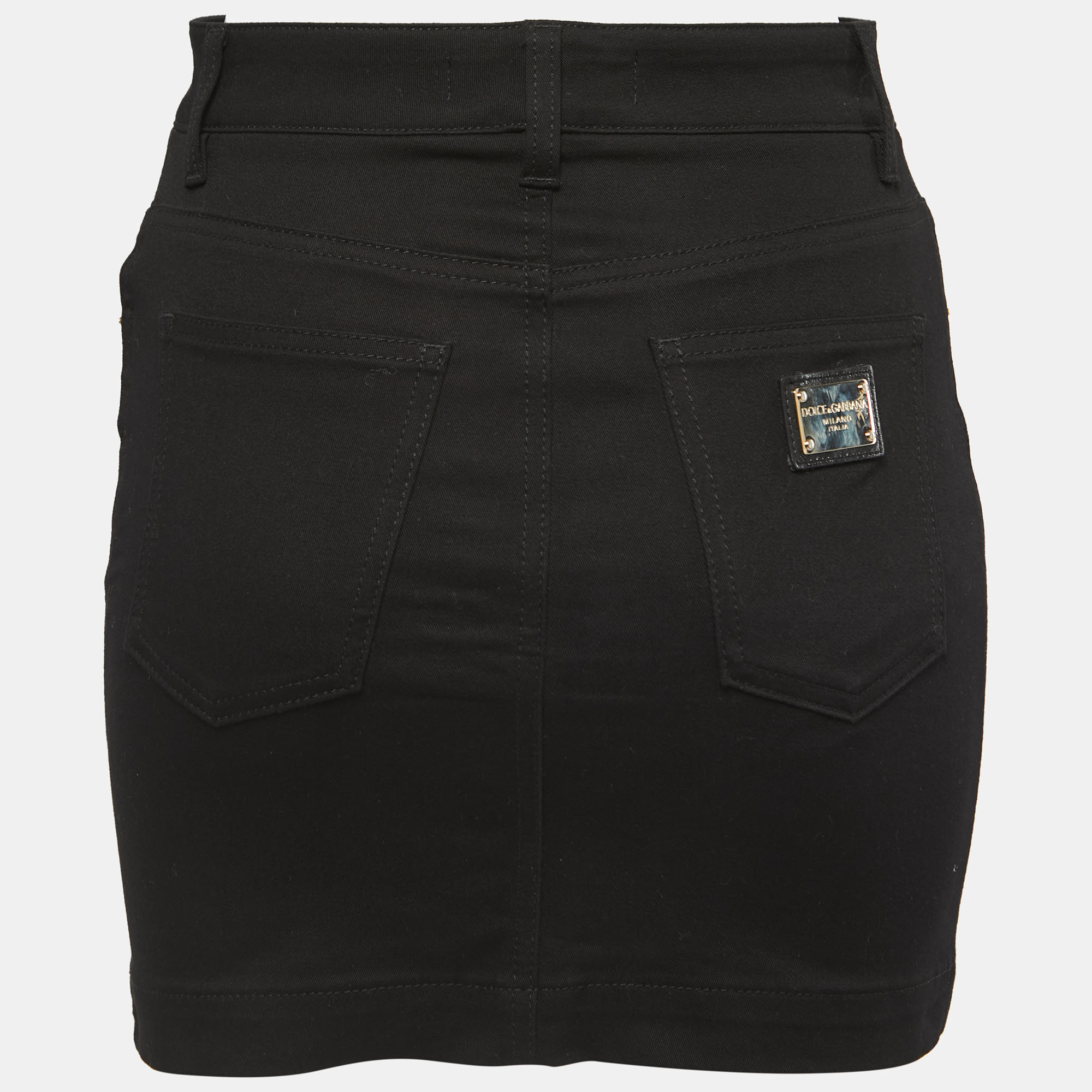 

Dolce & Gabbana Black Denim Mini Shirt  Waist 24