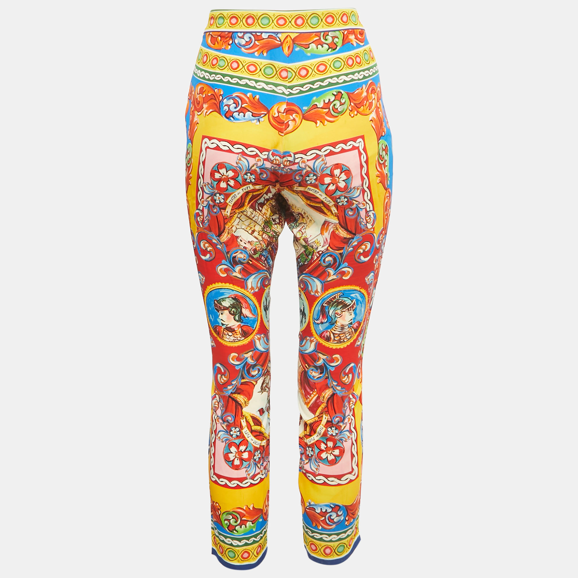 

Dolce & Gabbana Multicolor Printed Silk Trousers
