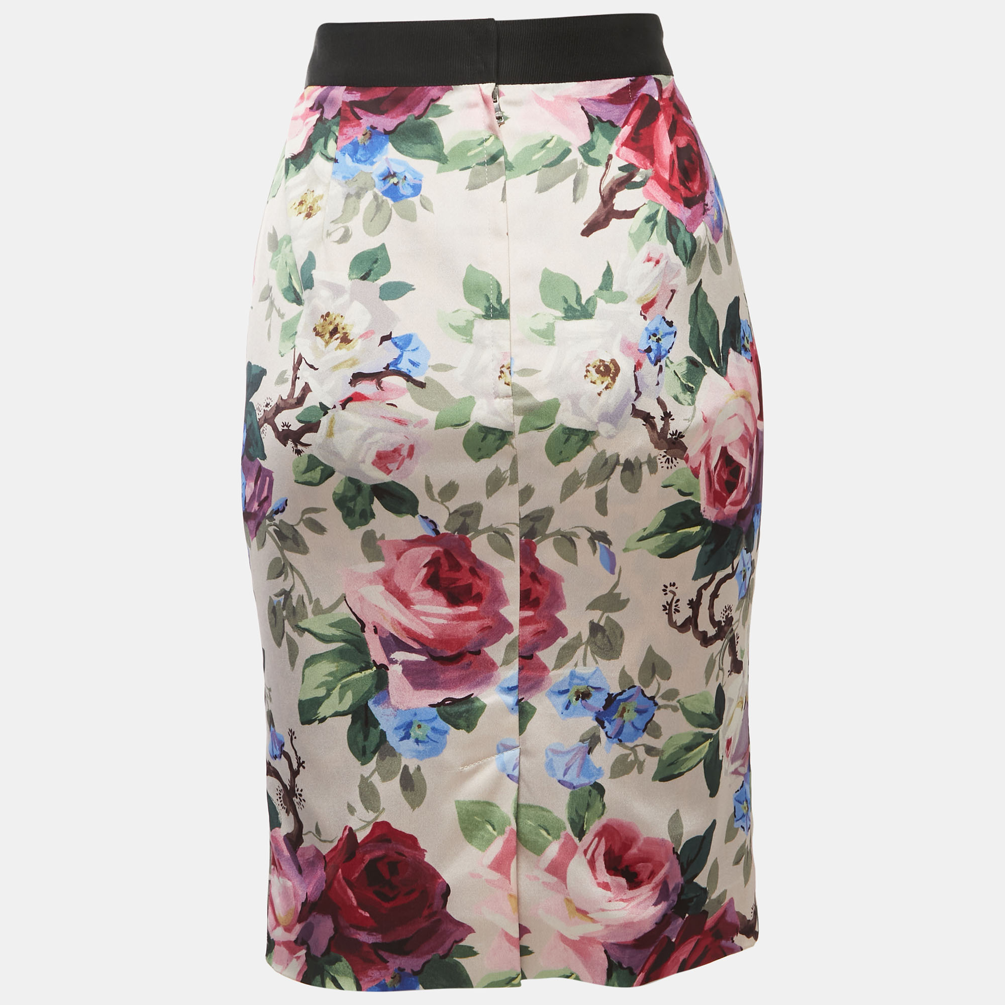 

Dolce & Gabbana Multicolor Floral Print Crepe Pencil Skirt