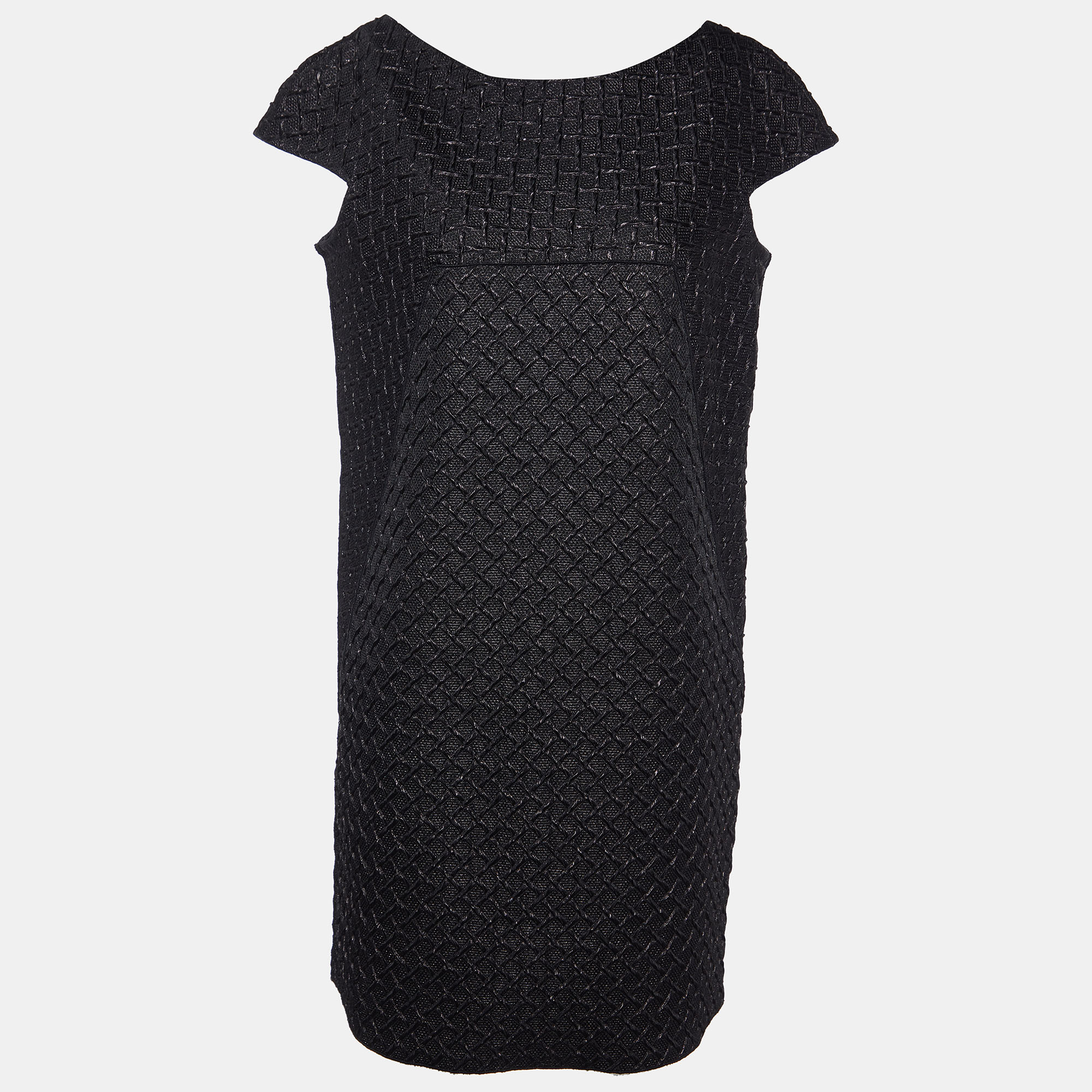 Pre-owned Dolce & Gabbana Black Lurex Cotton Shift Dress S