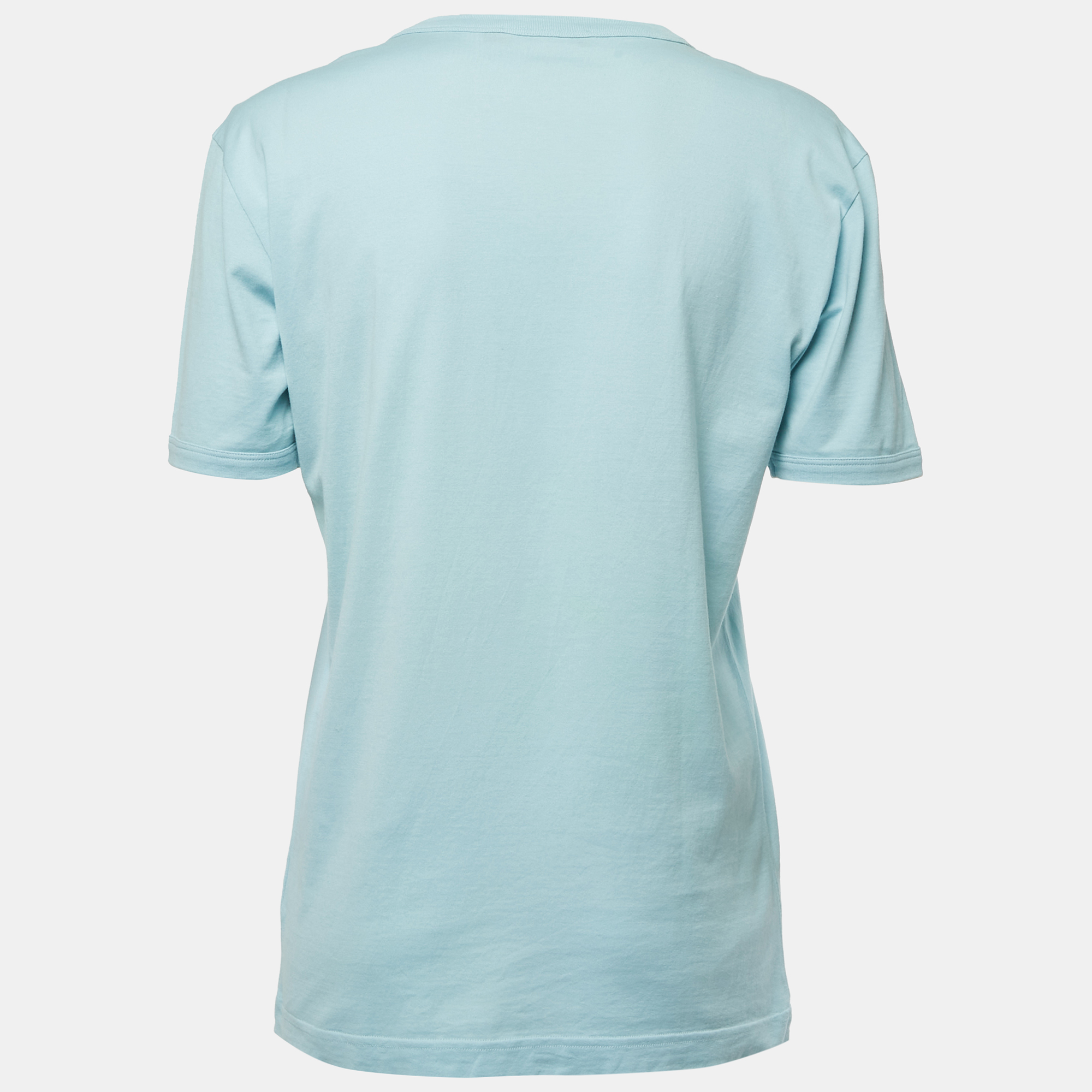 

Dolce & Gabbana Light Blue Cotton Half Sleeve T-Shirt