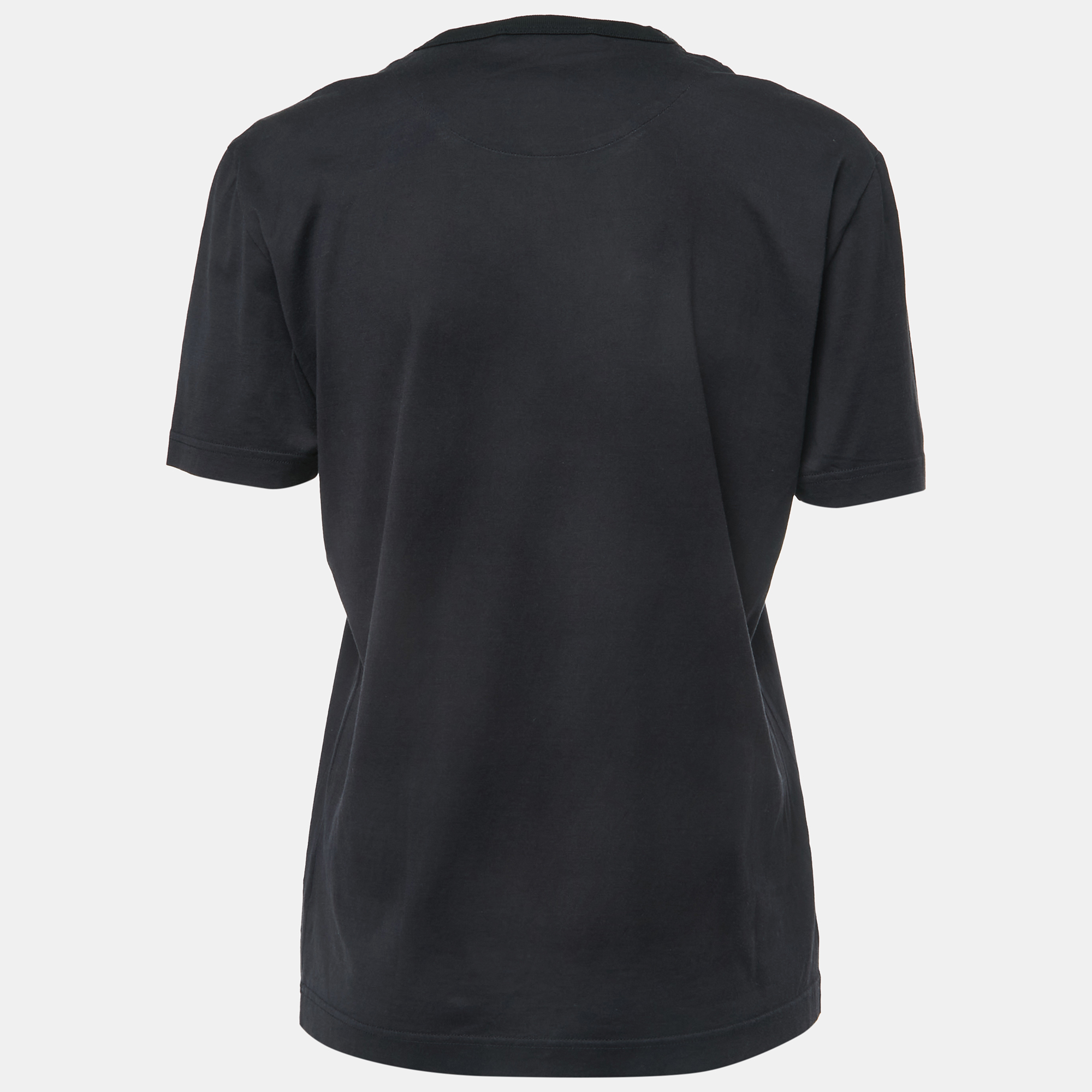 

Dolce & Gabbana Black Logo Print Cotton Half Sleeve T-Shirt